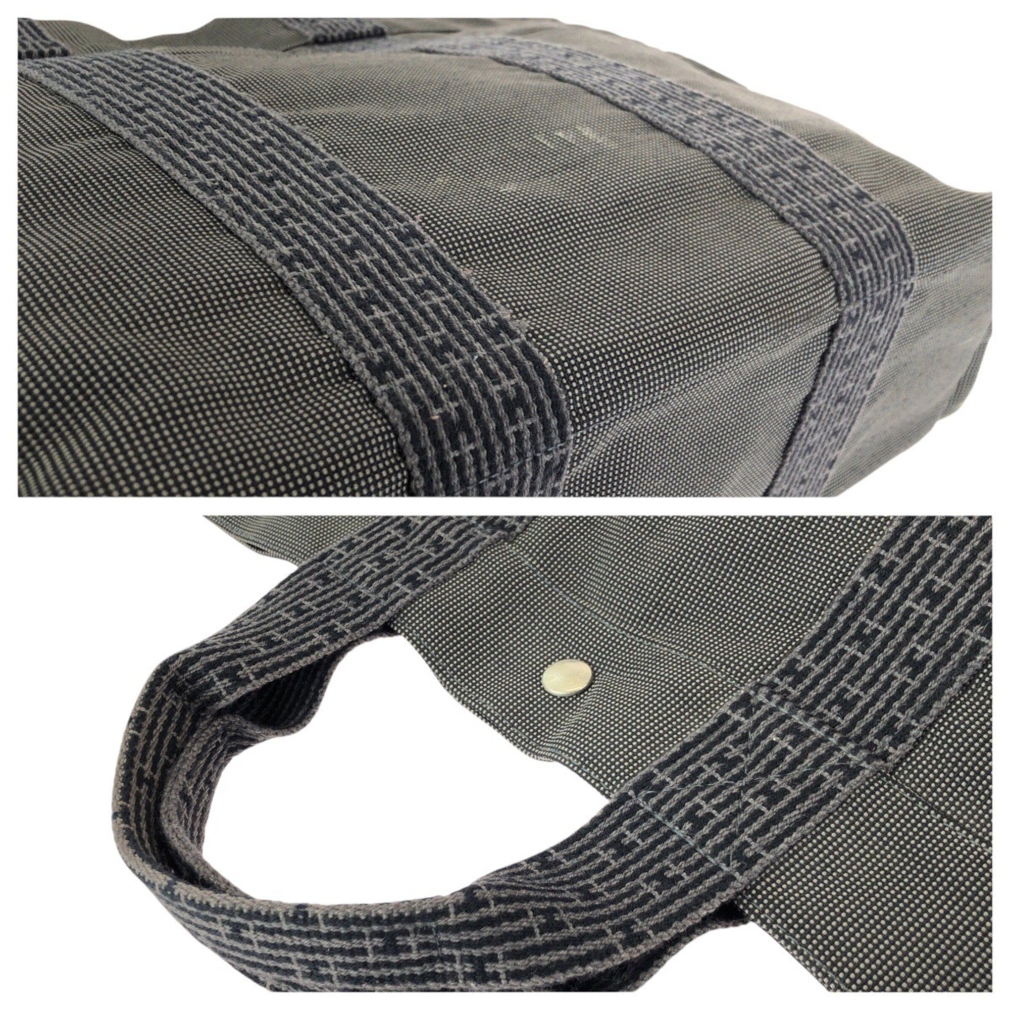 Hermes Gray Polyamide Polyester Handbag Tote Bag (Pre-Owned)