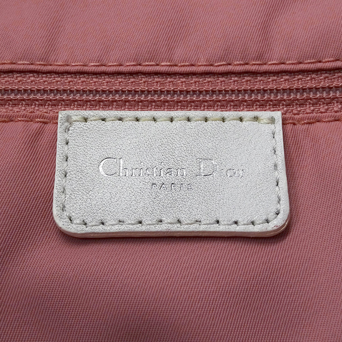Christian Dior Pink White Canvas Handbag Tote Bag (Pre-Owned)