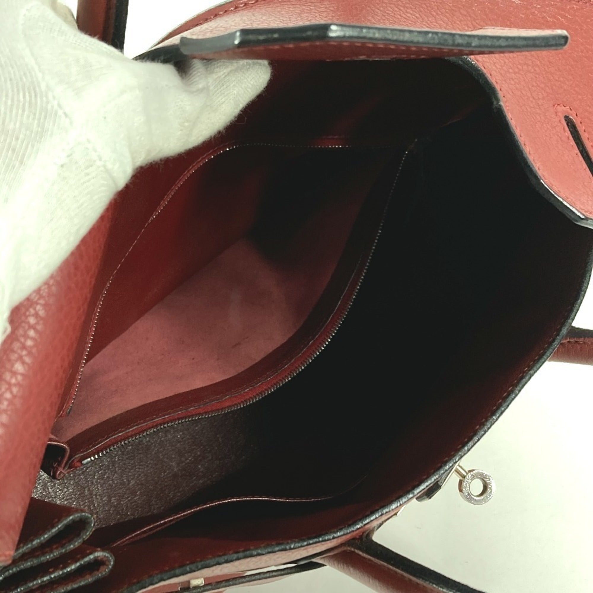 Hermes Red Color Rouge H Ardennes Leather Handbag Tote Bag (Pre-Owned)