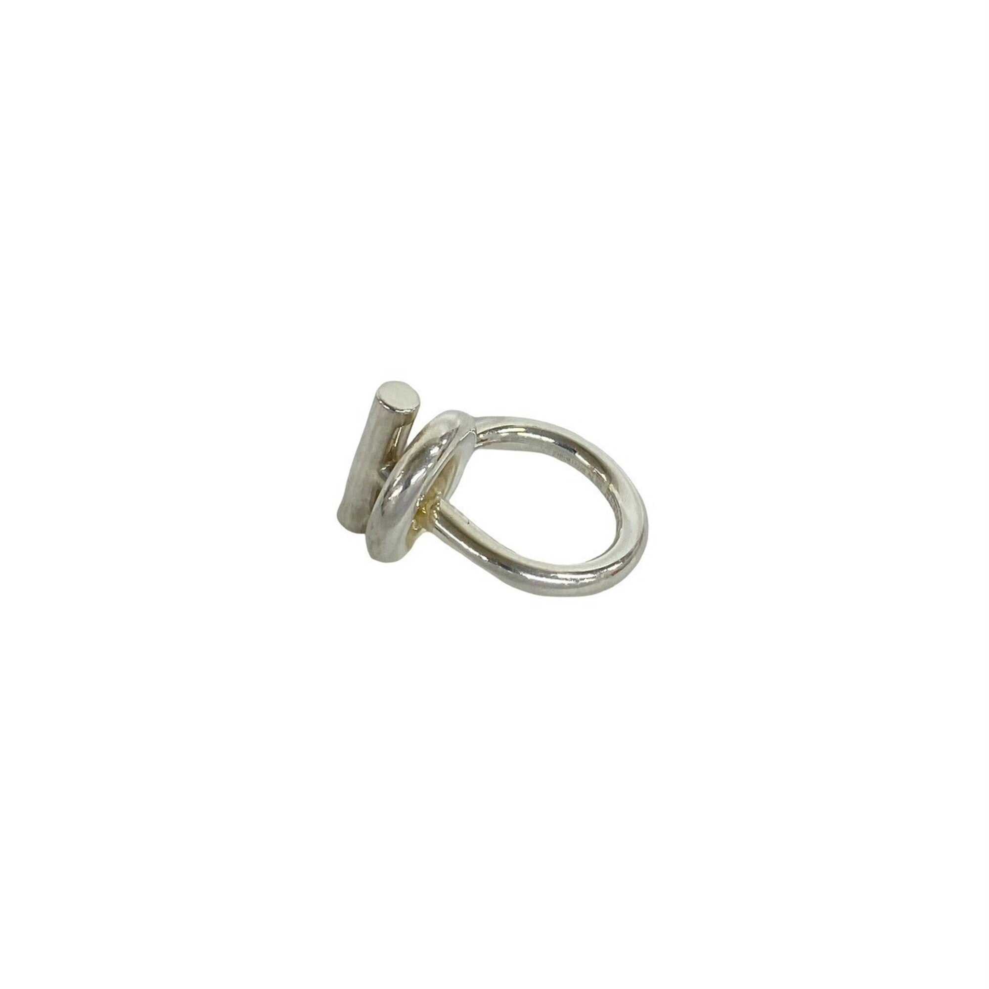 Hermes Silver Silver 925 Band Ring (Pre-Owned)