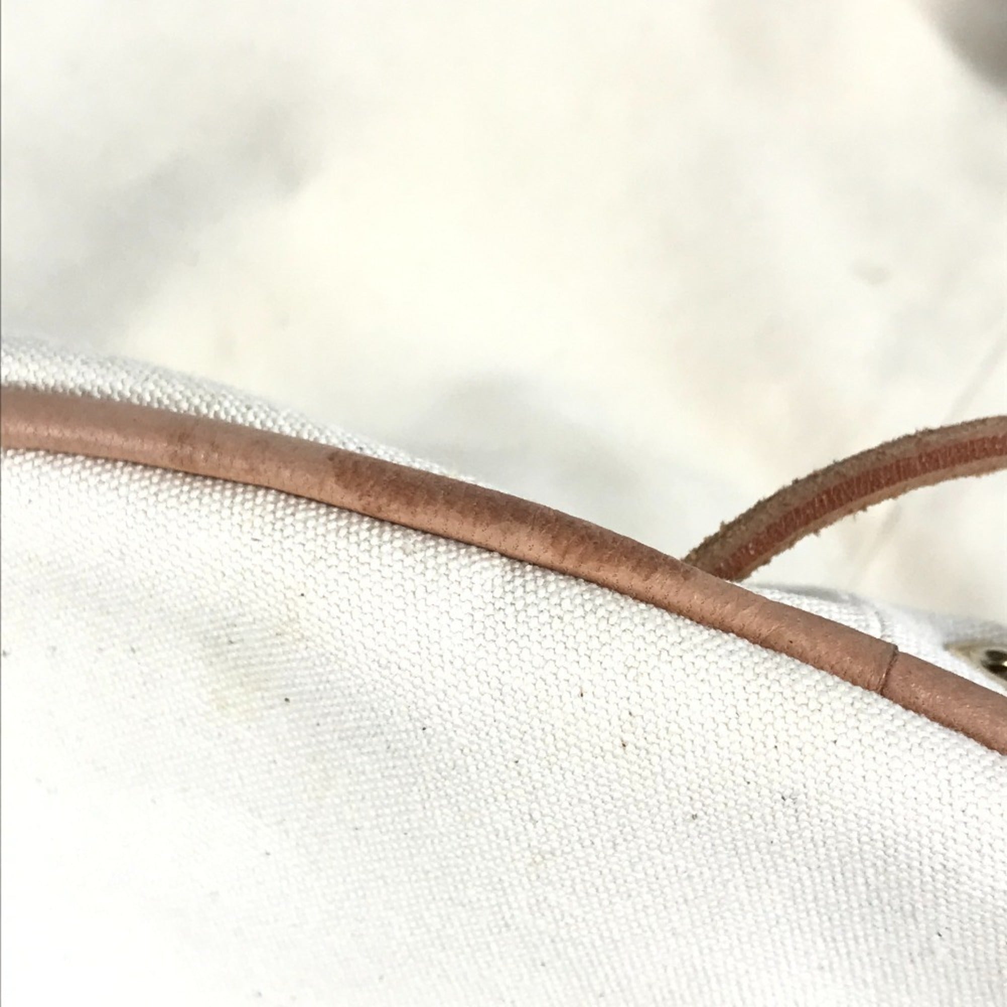 Hermes White Cotton Shoulder Bag (Pre-Owned)