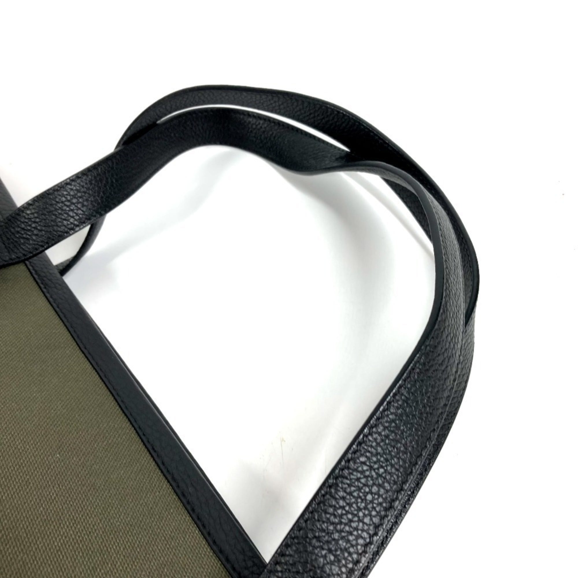 Hermes Black Khaki Taurillon Clemence Leather Handbag Shoulder Bag Tote Bag (Pre-Owned)