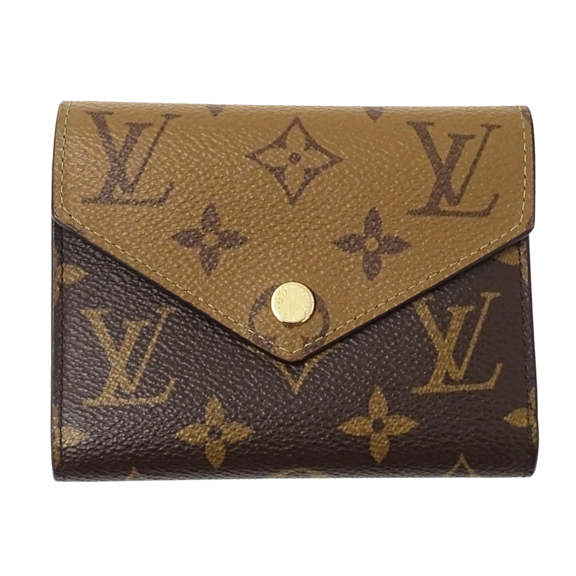 Louis Vuitton Monogram Reverse Monogram Reverse Monogram Canvas Wallet (Tri-Fold) (Pre-Owned)
