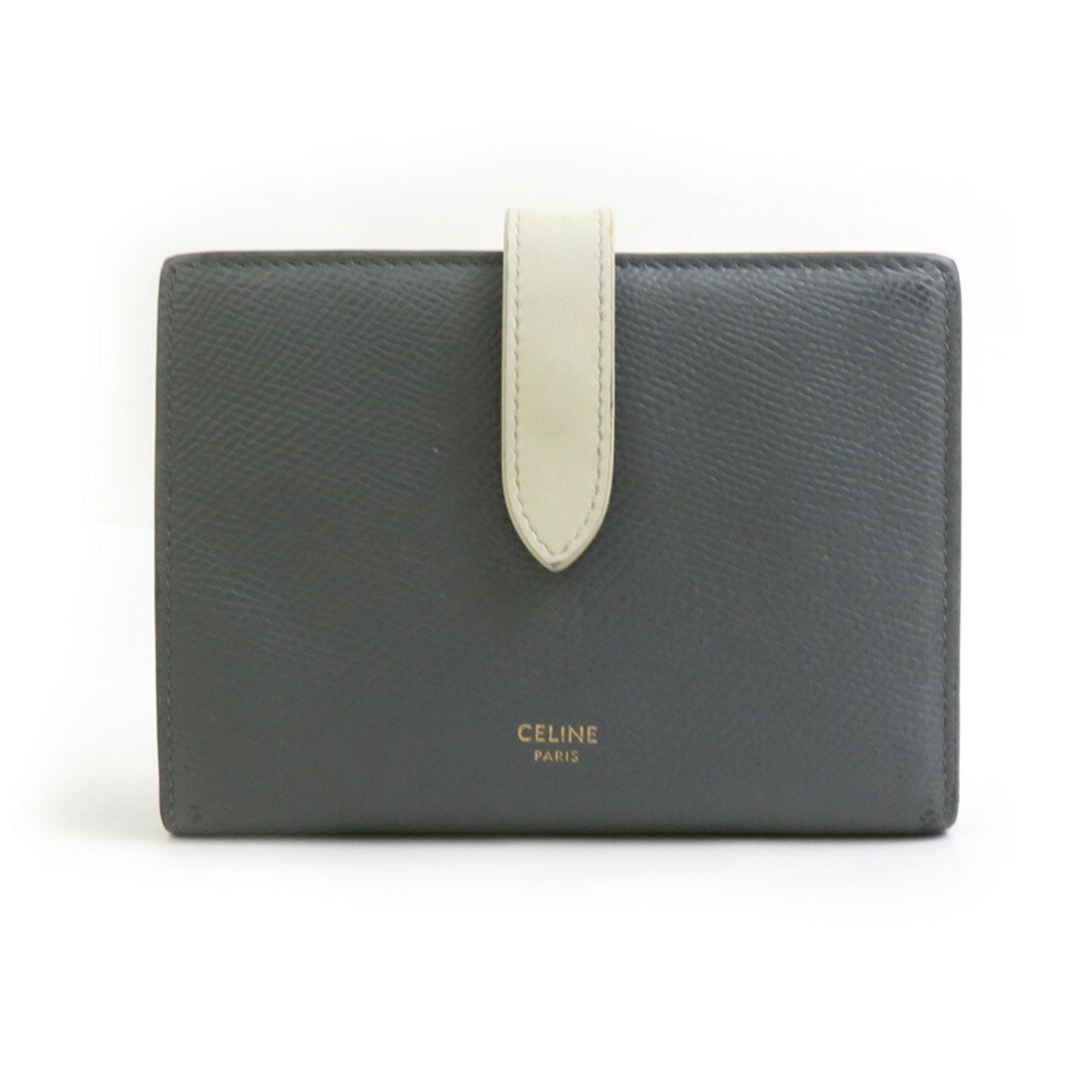 Celine Gray Ivory Leather Wallet (Bi-Fold) (Pre-Owned)