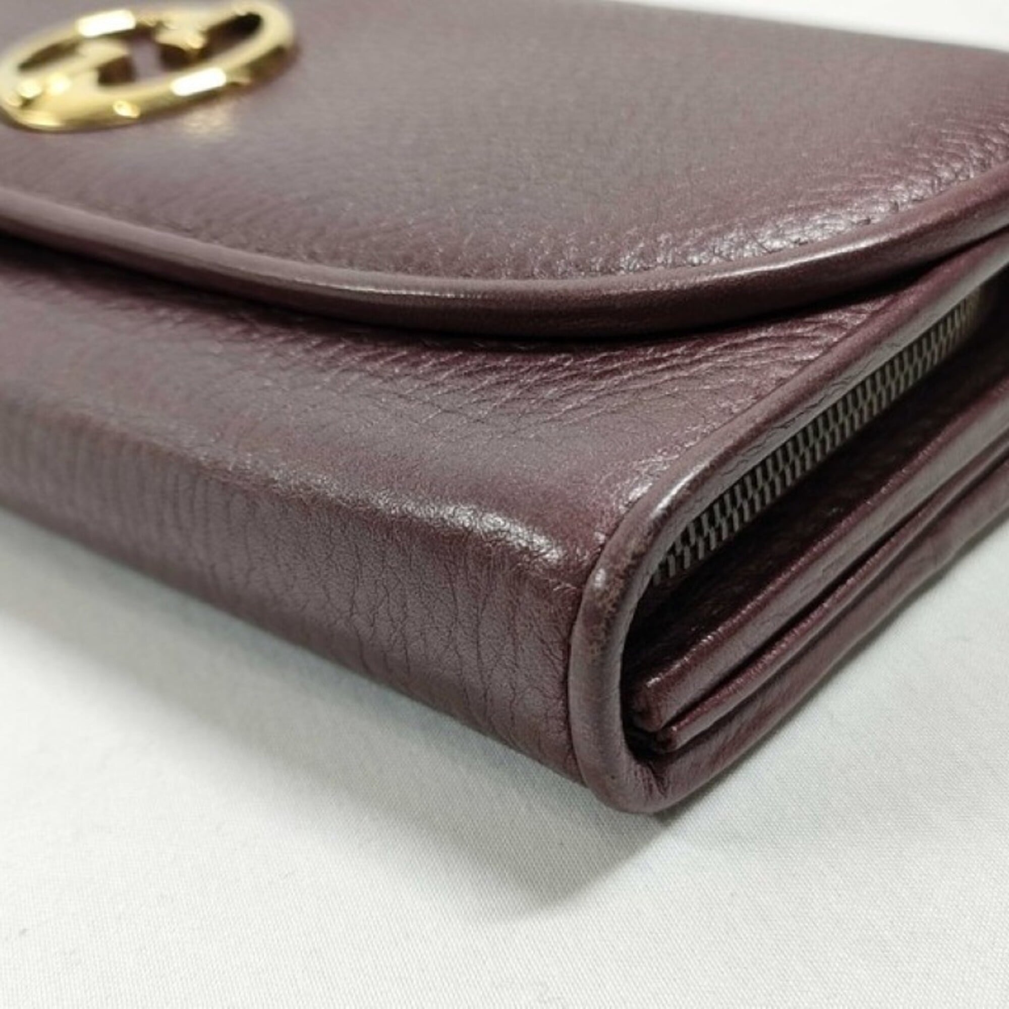 Gucci Bordeaux Leather Coin Purse/Coin Case (Pre-Owned)