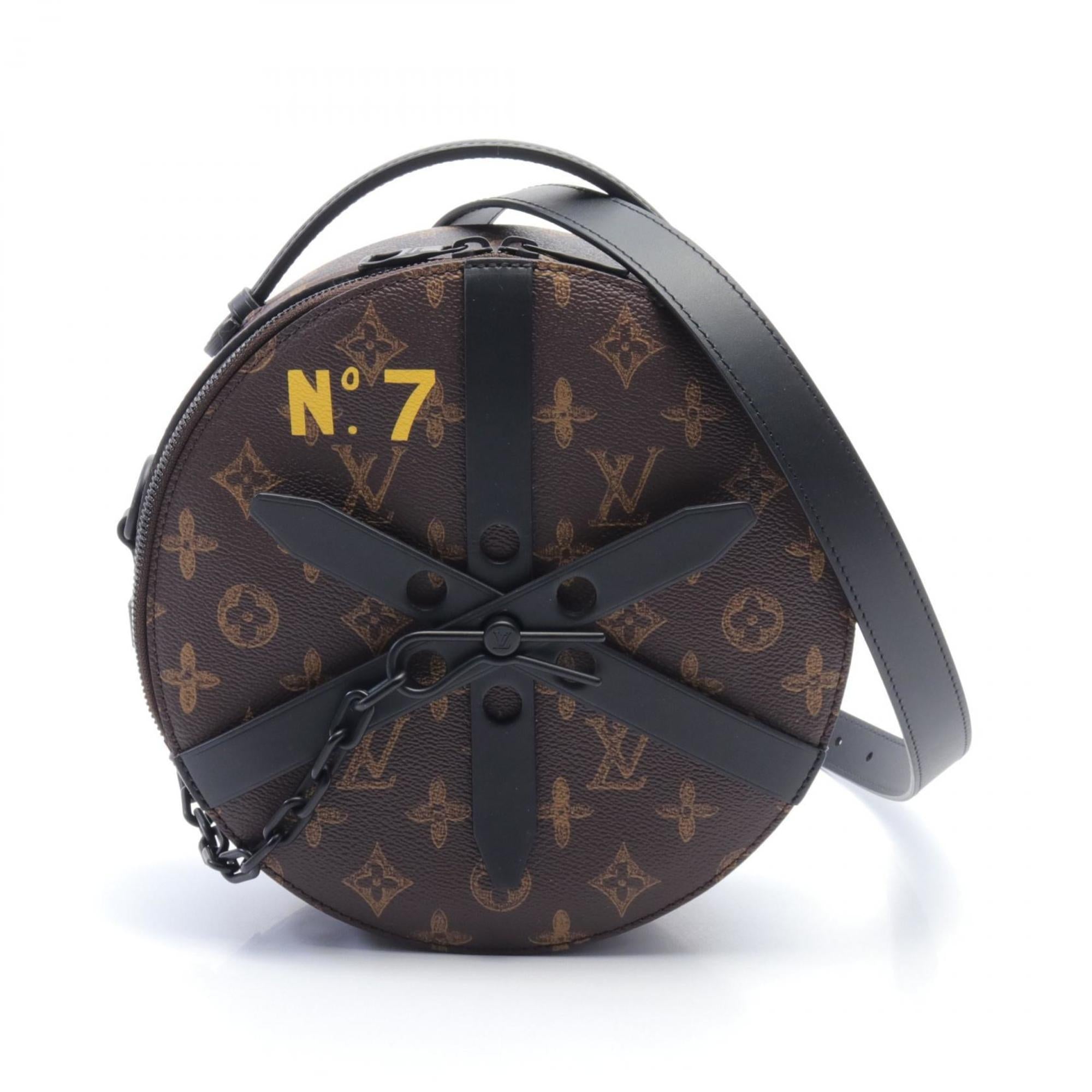 Louis Vuitton Black Brown Monogram Leather Shoulder Bag (Pre-Owned)
