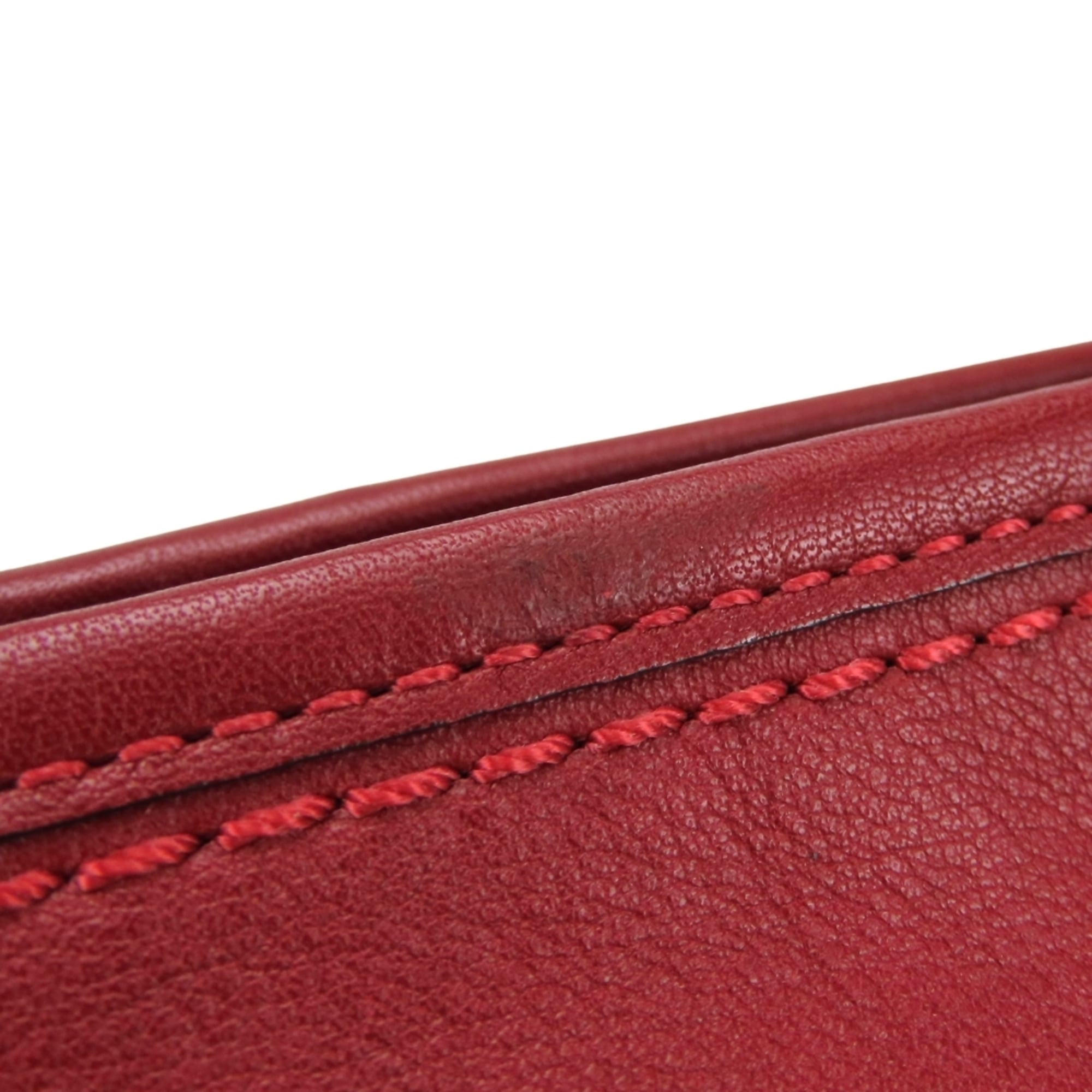 Coach Red Color Leather Shoulder Bag (Pre-Owned)