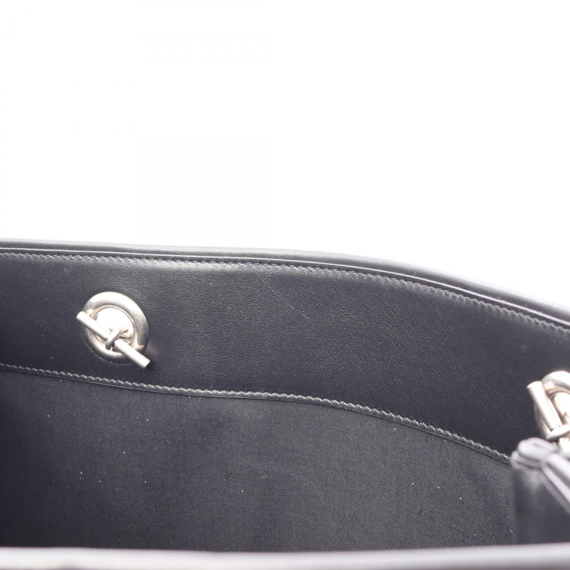 Balenciaga Black Gray Canvas Leather Handbag Tote Bag (Pre-Owned)