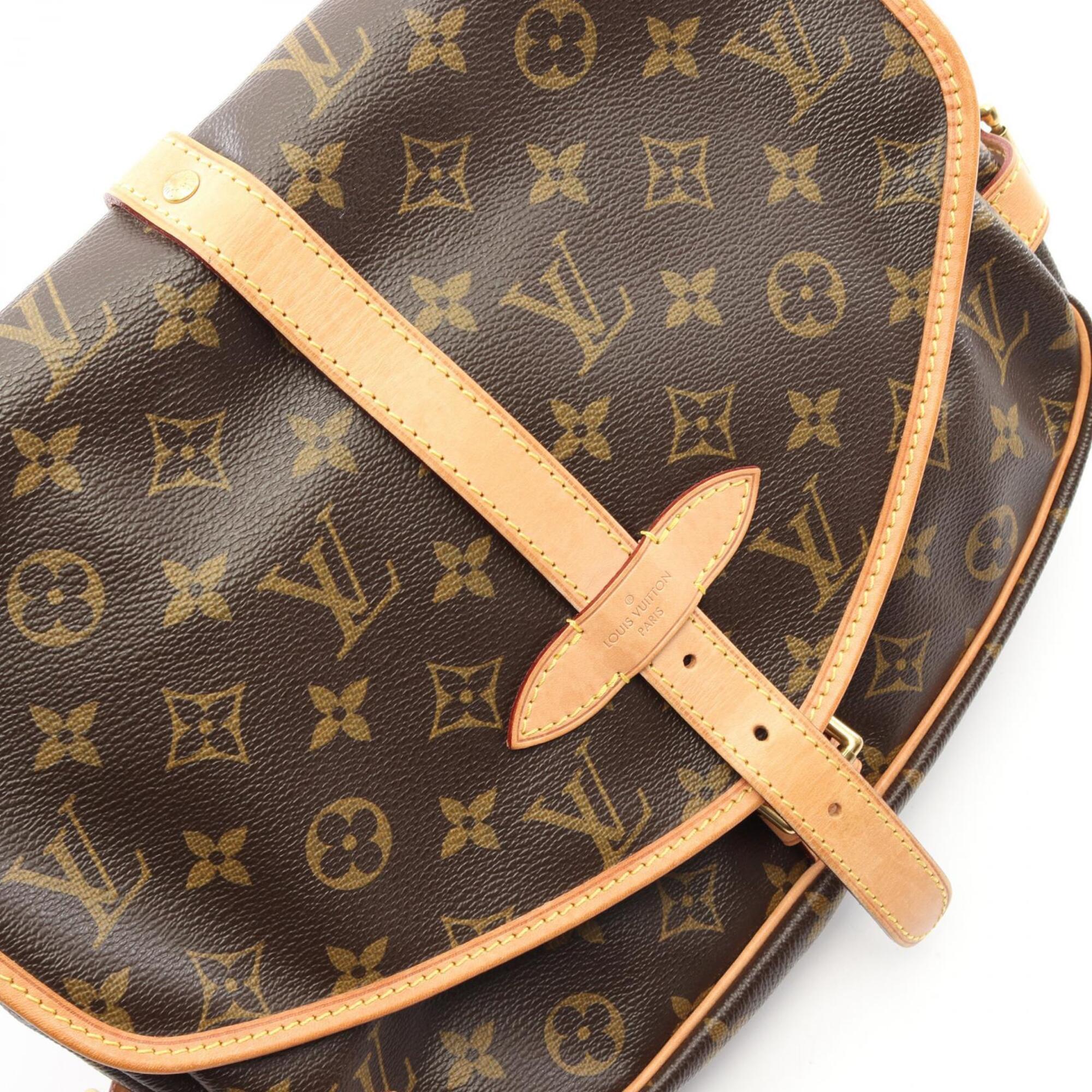 Louis Vuitton Brown Coated Canvas Pvc Monogram Leather Handbag Shoulder Bag (Pre-Owned)