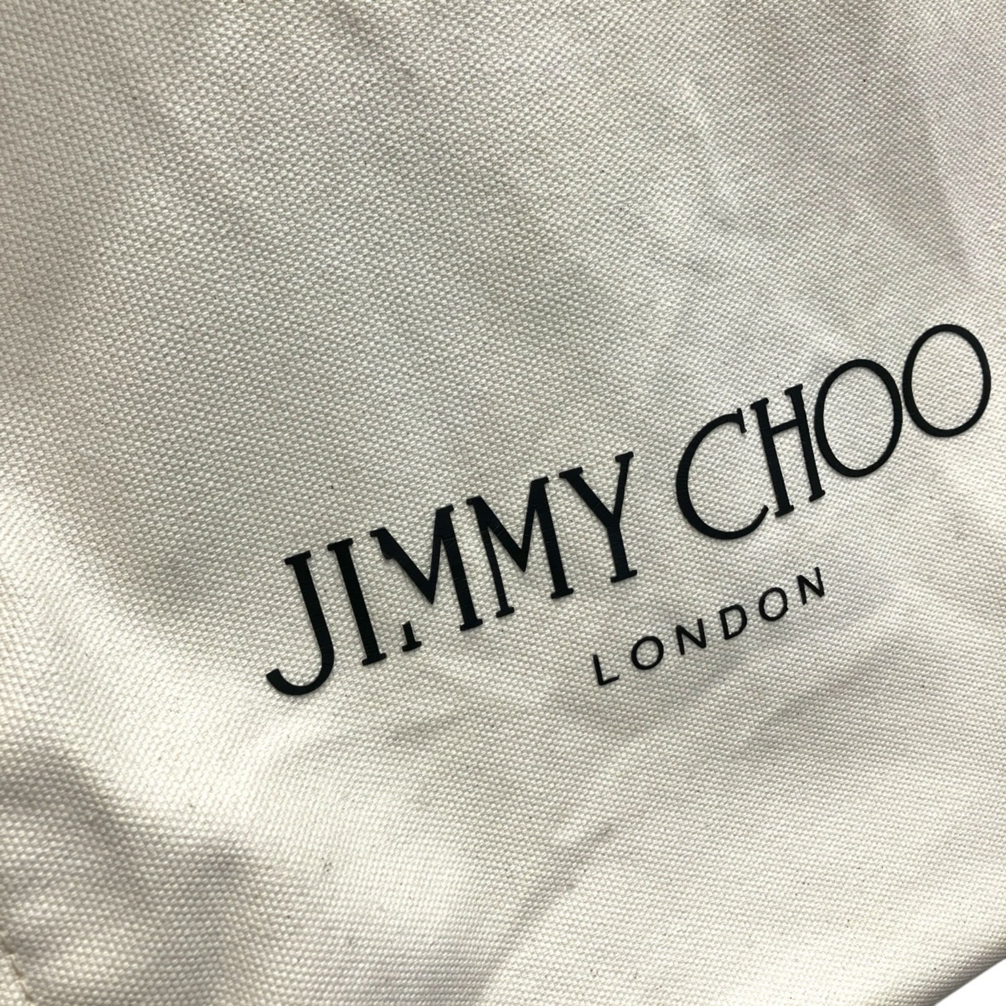 Jimmy Choo Brown Canvas Leather Tote Bag (Pre-Owned)