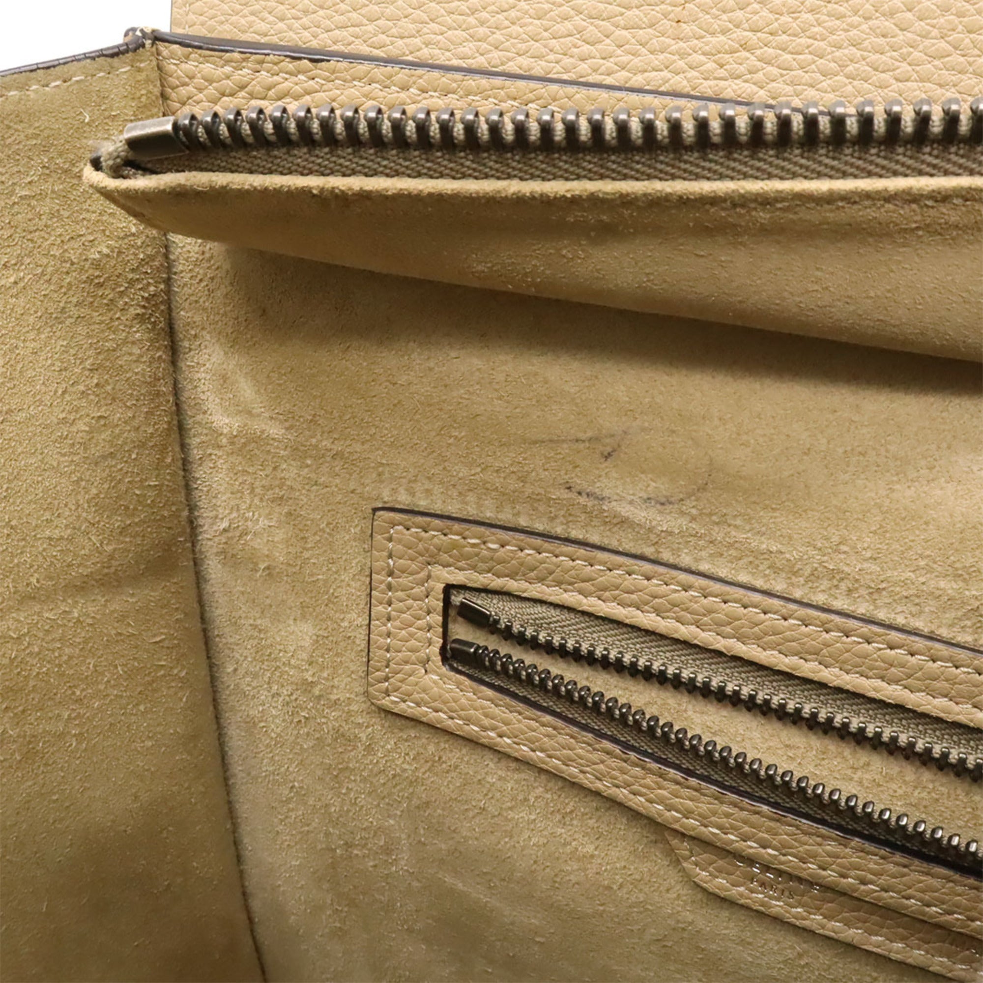 Celine Beige Leather Handbag Tote Bag (Pre-Owned)
