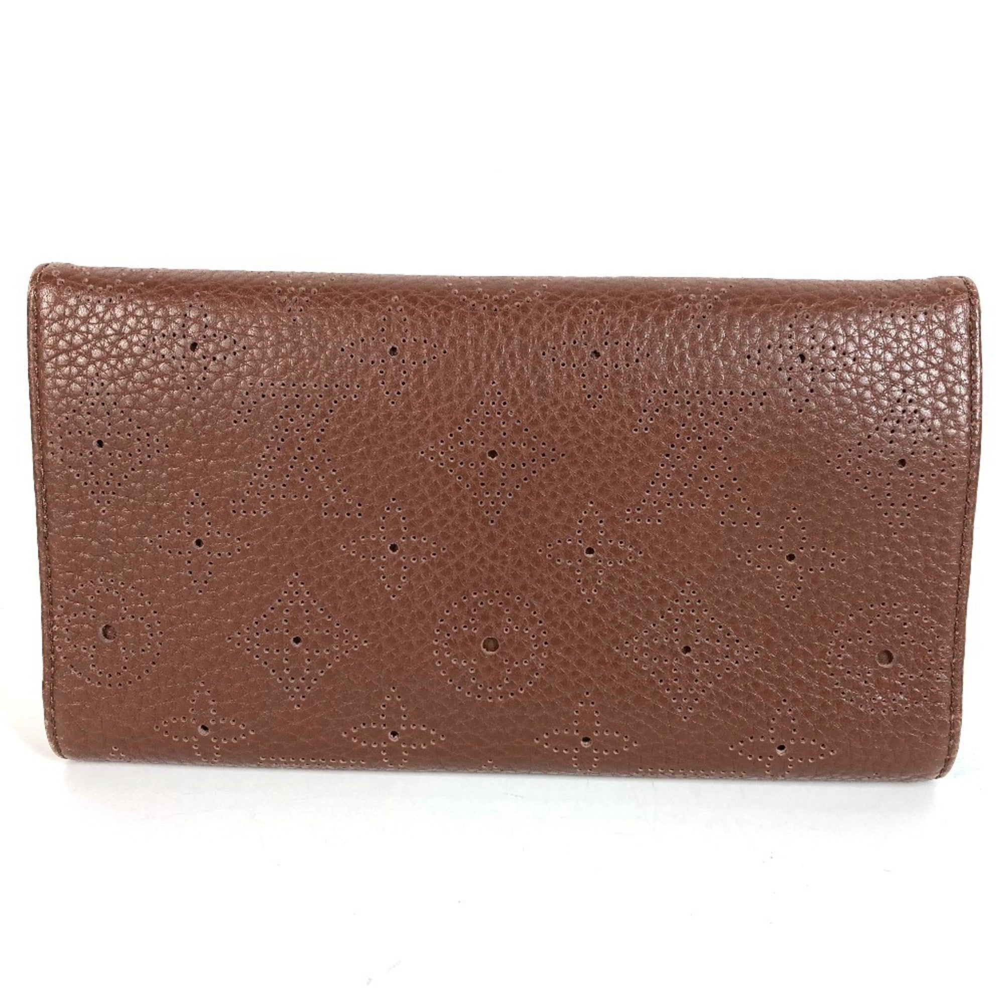 Louis Vuitton Brown Mahina Leather Long Wallet (Tri-Fold) (Pre-Owned)