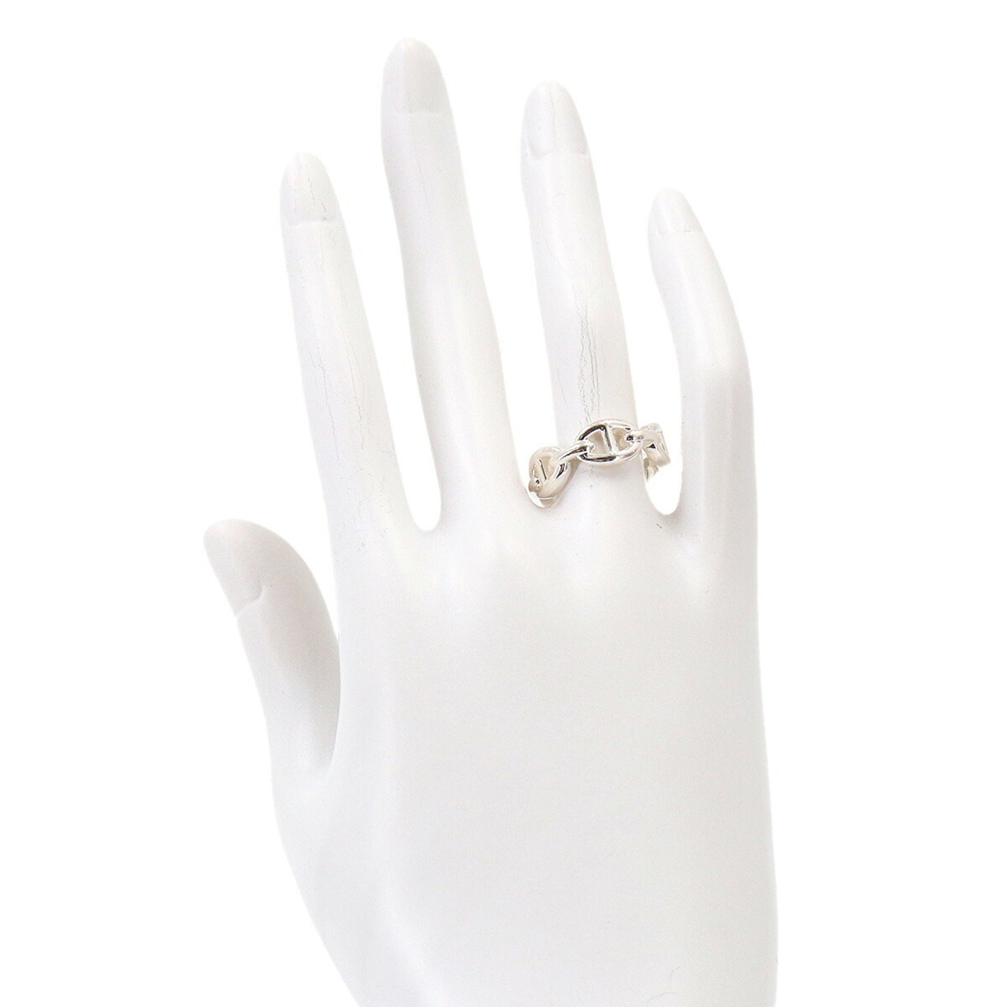 Hermes Silver Silver 925 Band Ring (Pre-Owned)