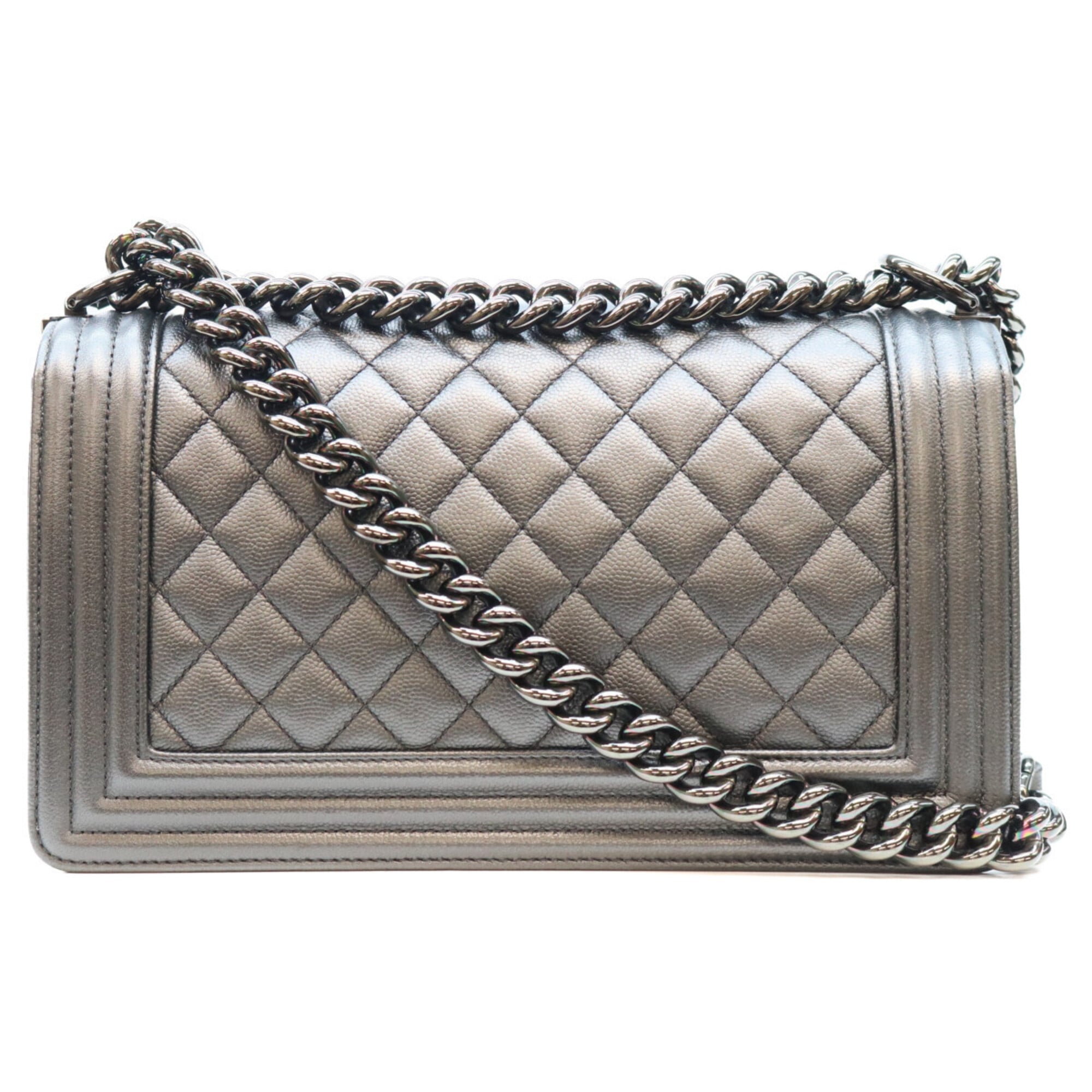 Chanel Black Grained Calfskin Shoulder Bag (Pre-Owned)