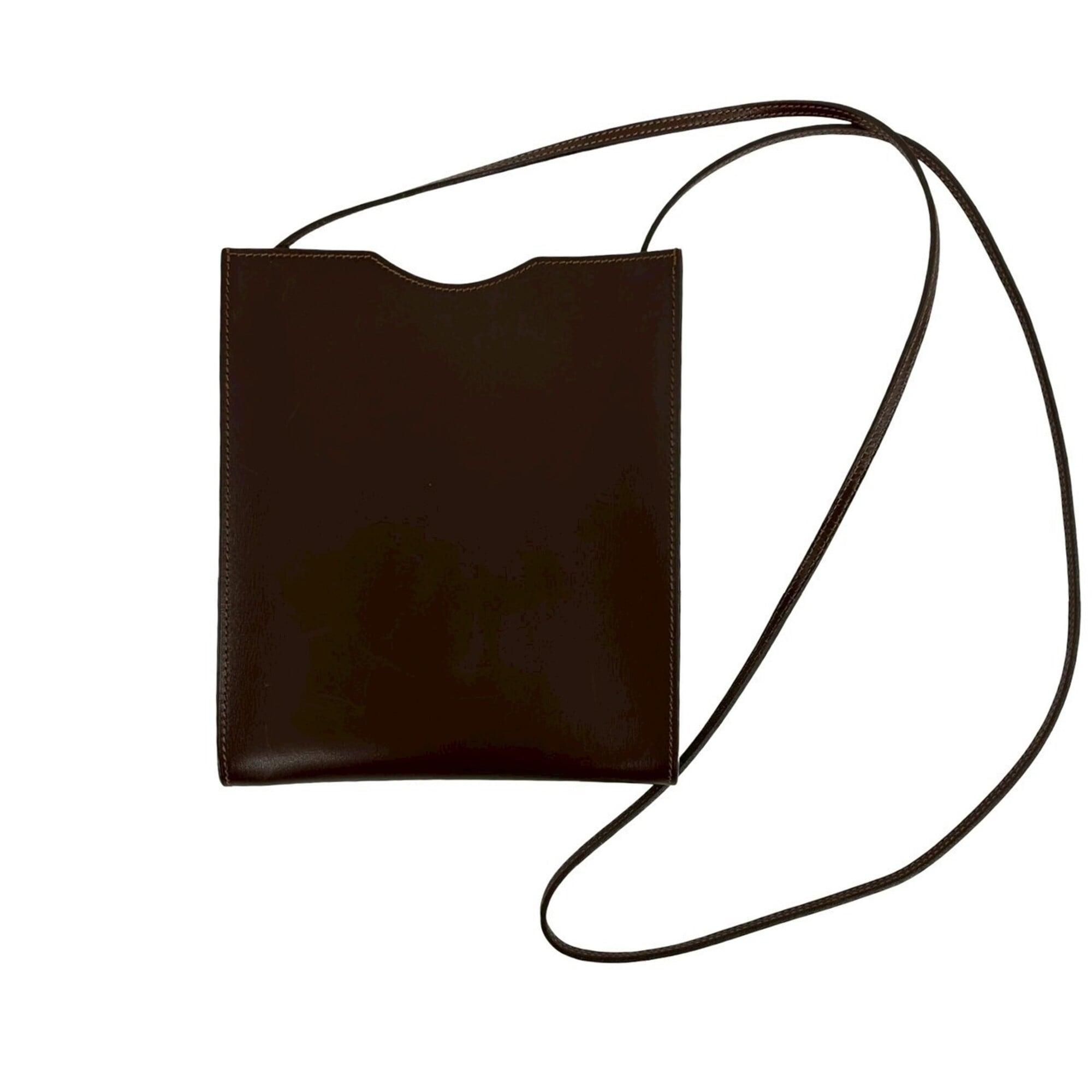 Hermes Brown Leather Pochette Shoulder Bag (Pre-Owned)