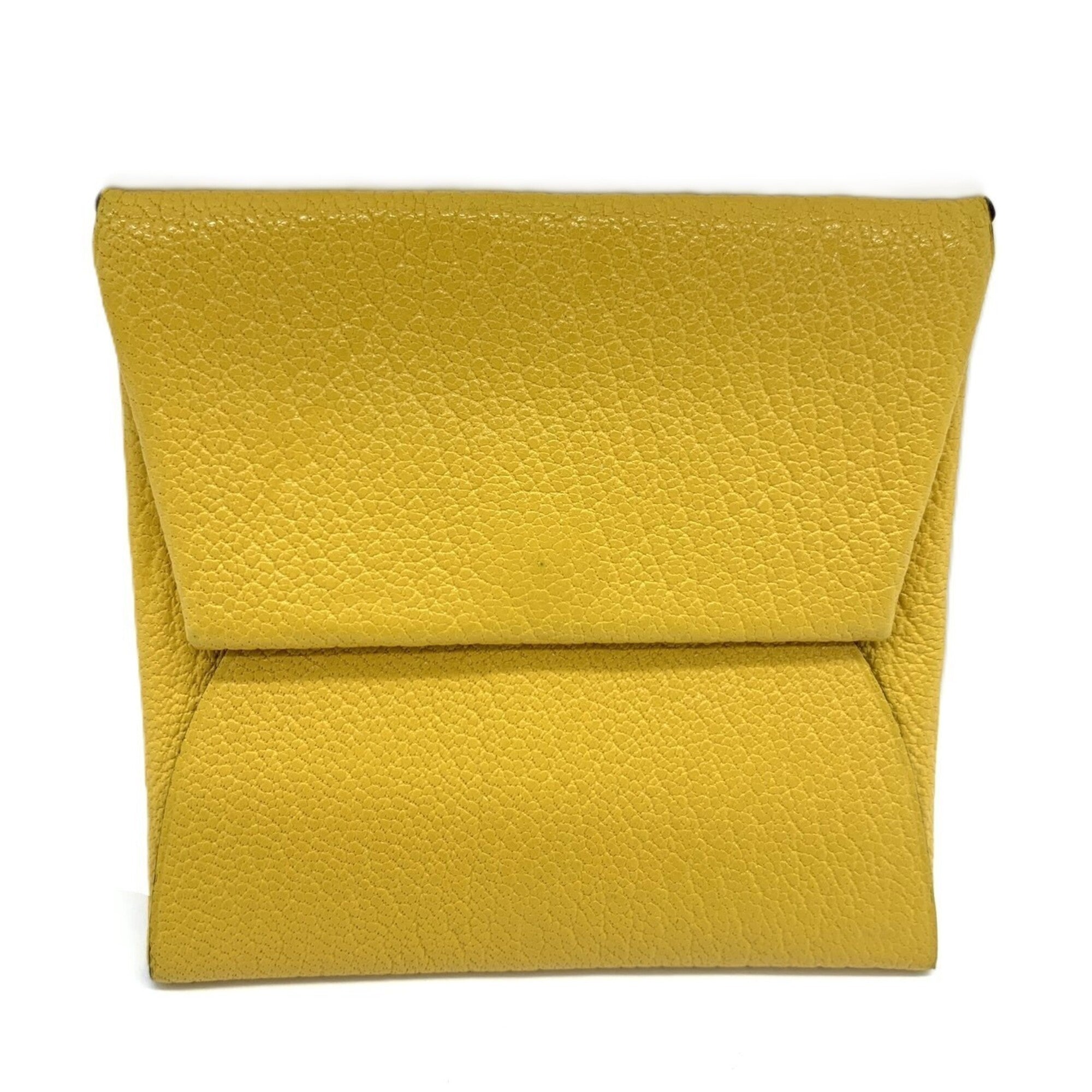 Hermes Bastia Bicolor Yellow Chevre Leather Coin Purse/Coin Case (Pre-Owned)