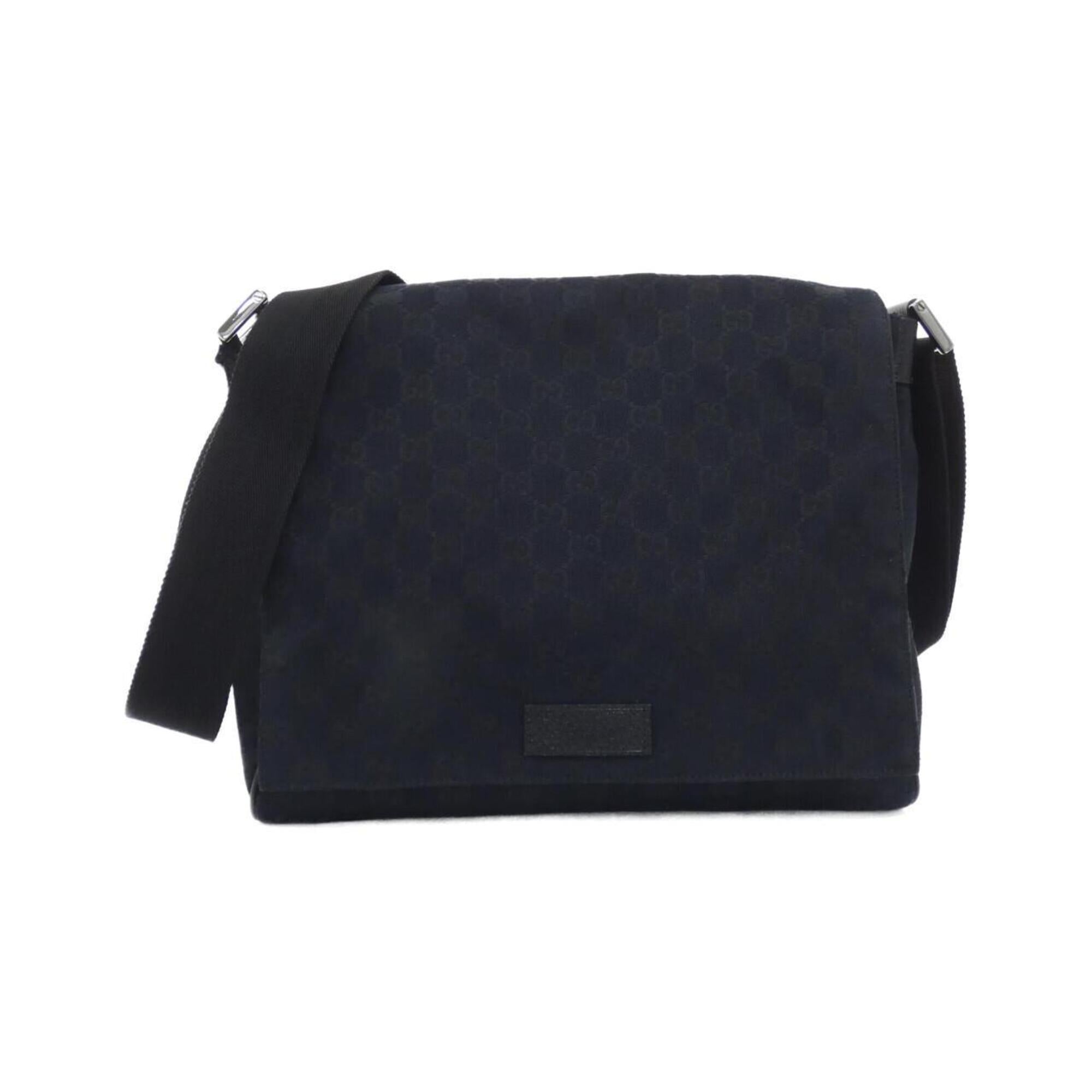 Gucci Black Gg Canvas Shoulder Bag (Pre-Owned)