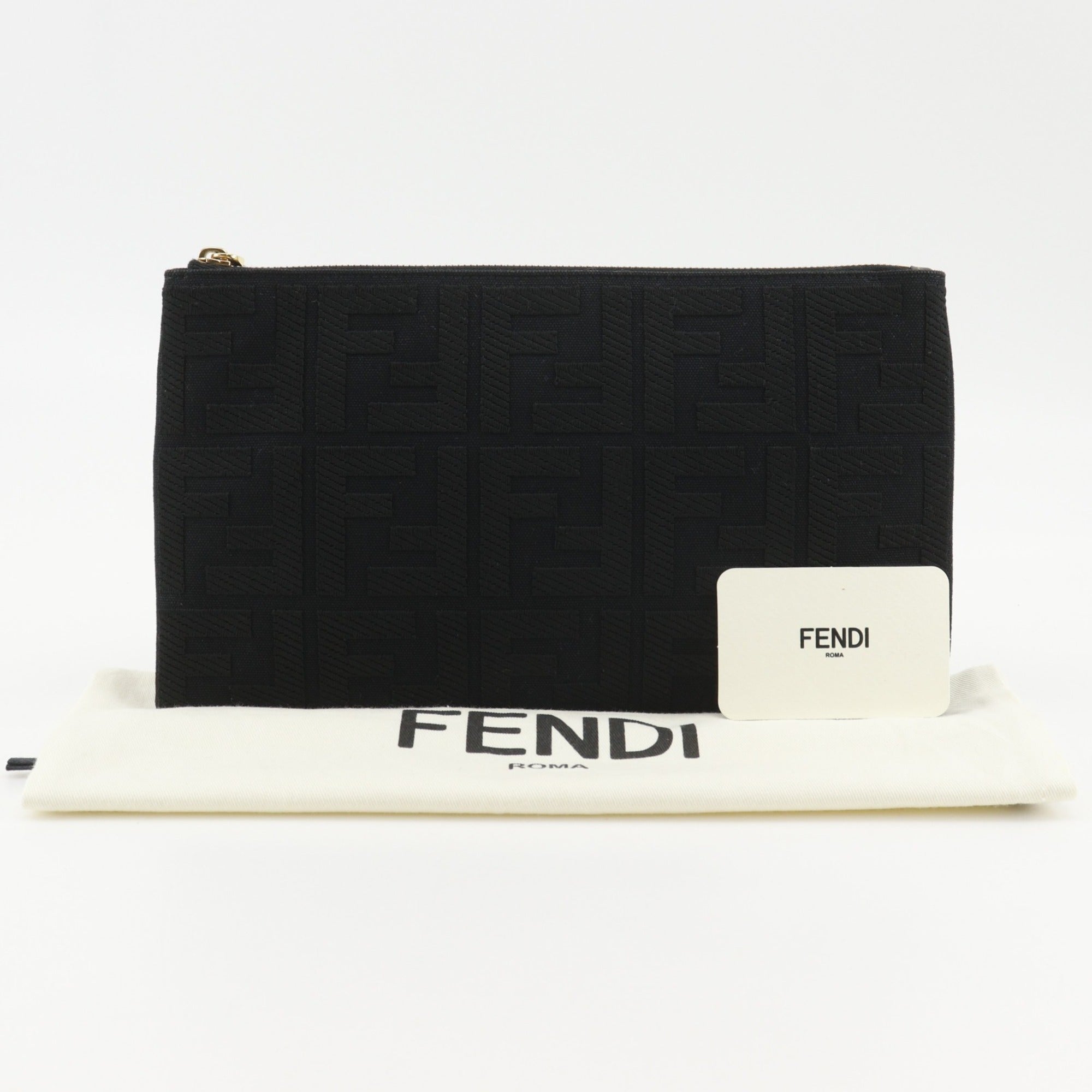 Fendi Black Cotton Pouch (Pre-Owned)