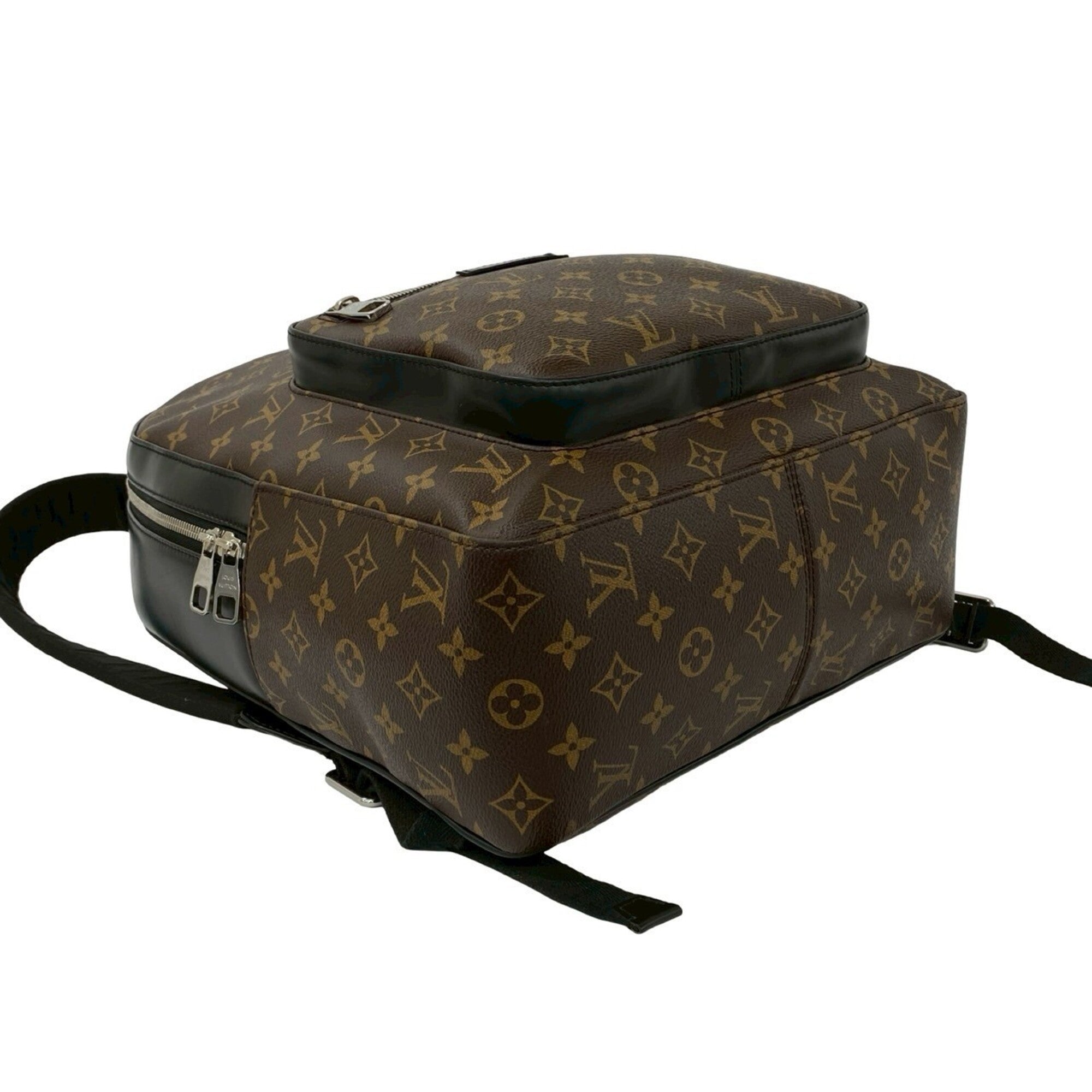 Louis Vuitton Black Brown Leather Pvc Backpack (Pre-Owned)