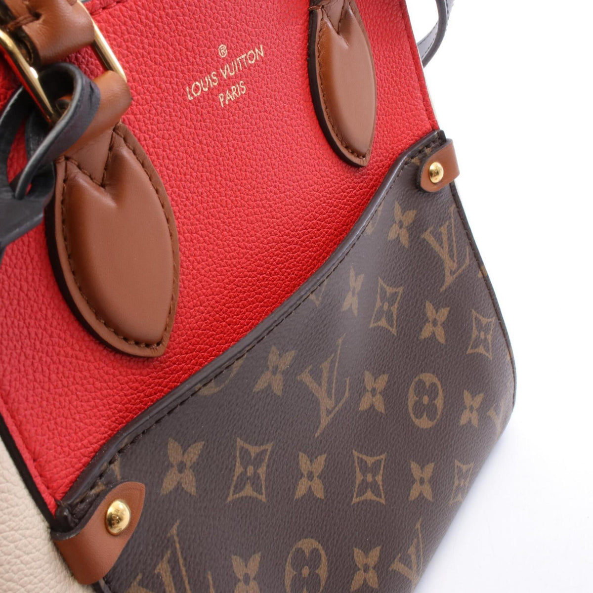 Louis Vuitton Brown Cerise Multi-Color Coated Canvas Leather Handbag Tote Bag (Pre-Owned)