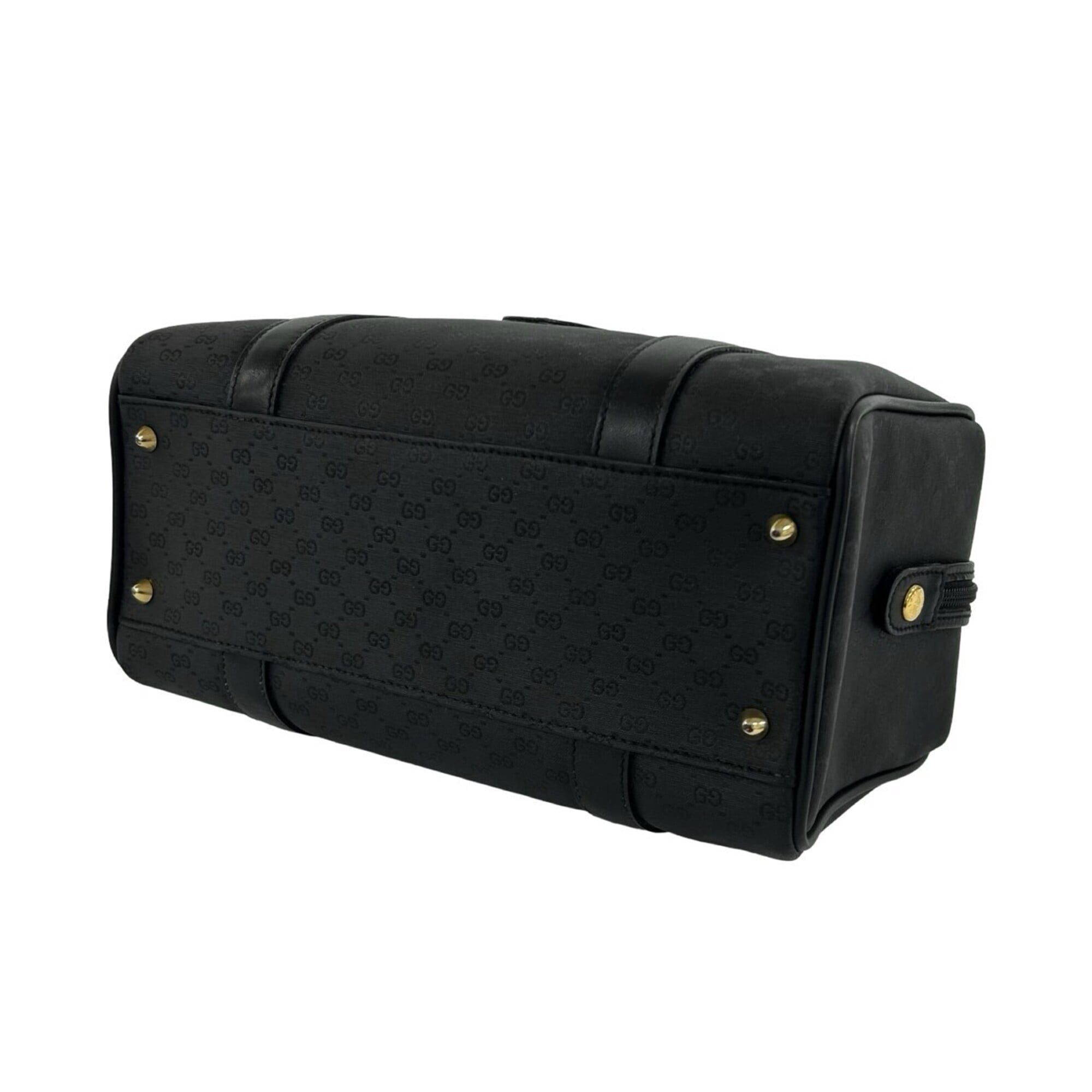 Gucci Black Pvc Leather Boston Bag Handbag (Pre-Owned)