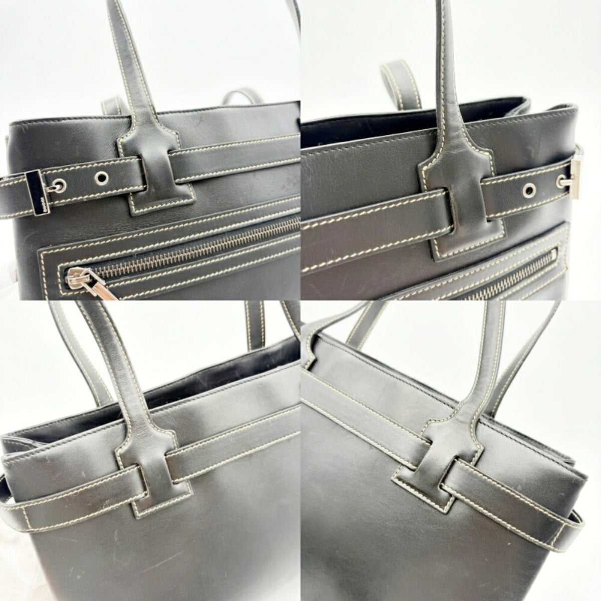 Gucci Black Leather Tote Bag (Pre-Owned)