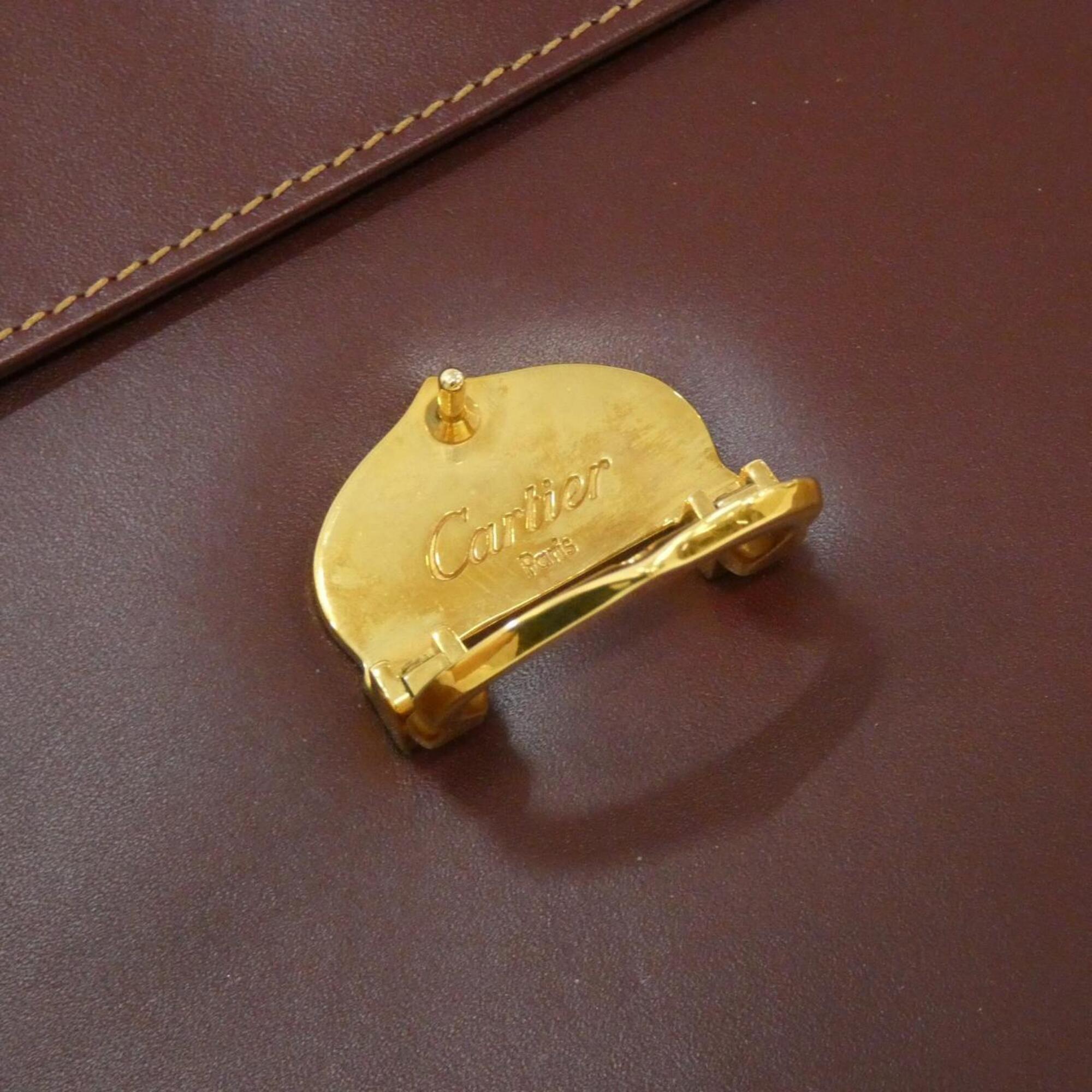 Cartier Bordeaux Leather Shoulder Bag (Pre-Owned)