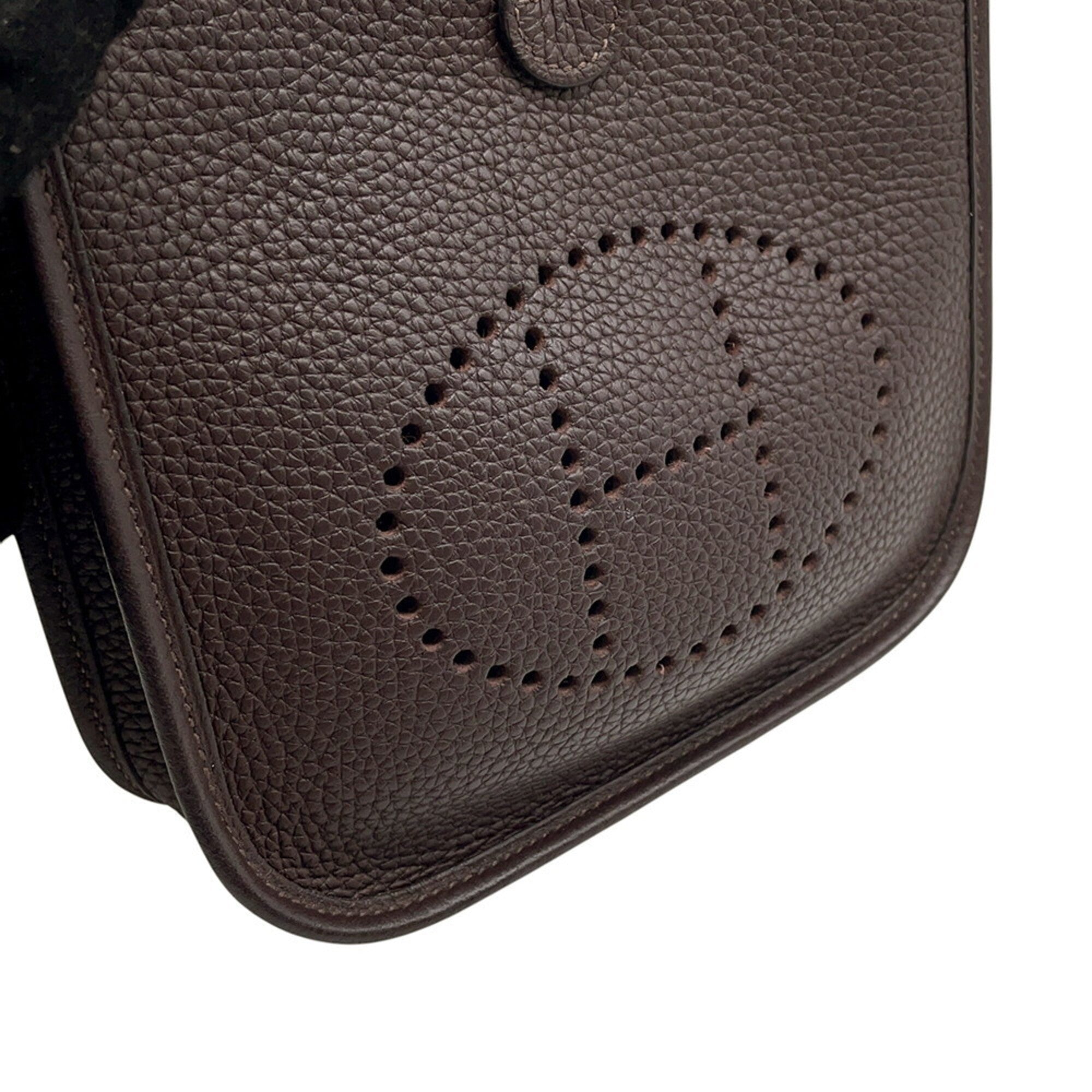 Hermes Evelyne Ebene Taurillon Clemence Leather Handbag (Pre-Owned)