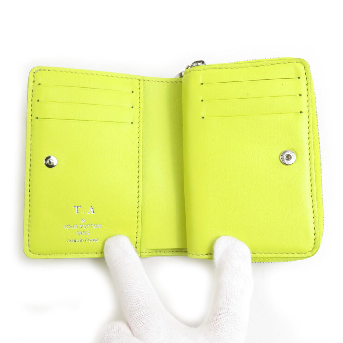 Louis Vuitton Green Yellow Leather Wallet (Bi-Fold) (Pre-Owned)