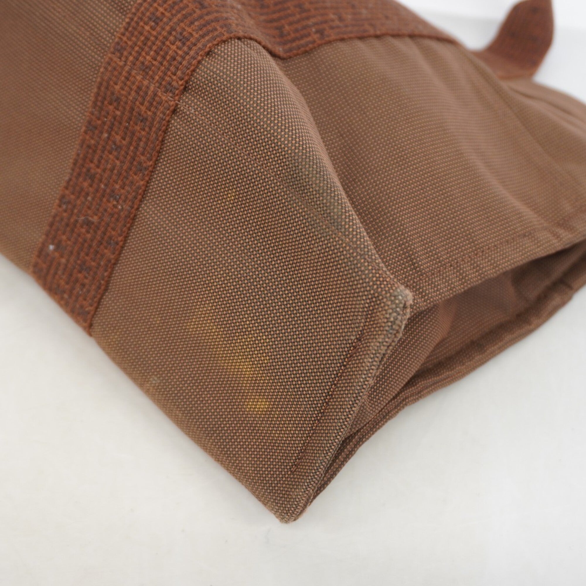 Hermes Brown Canvas Tote Bag (Pre-Owned)