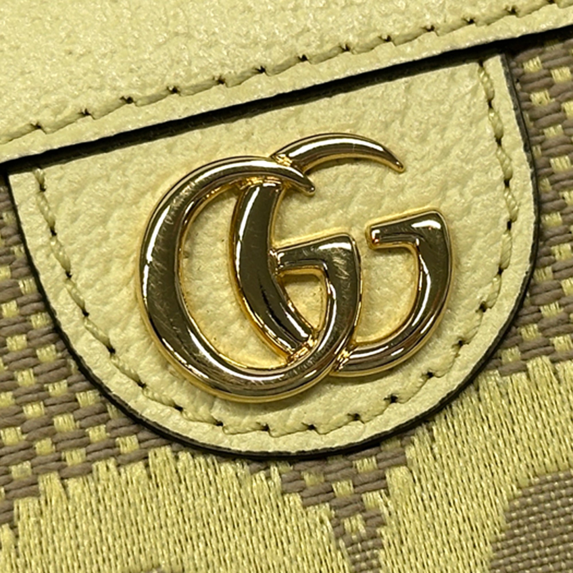 Gucci Yellow Canvas Leather Coin Purse/Coin Case (Pre-Owned)