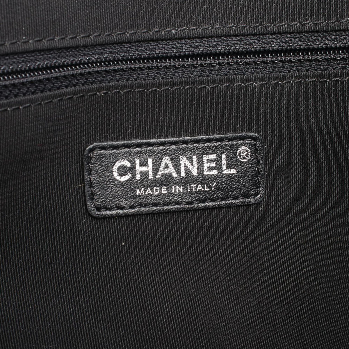 Chanel Black White Pvc Coated Canvas Leather Shoulder Bag (Pre-Owned)