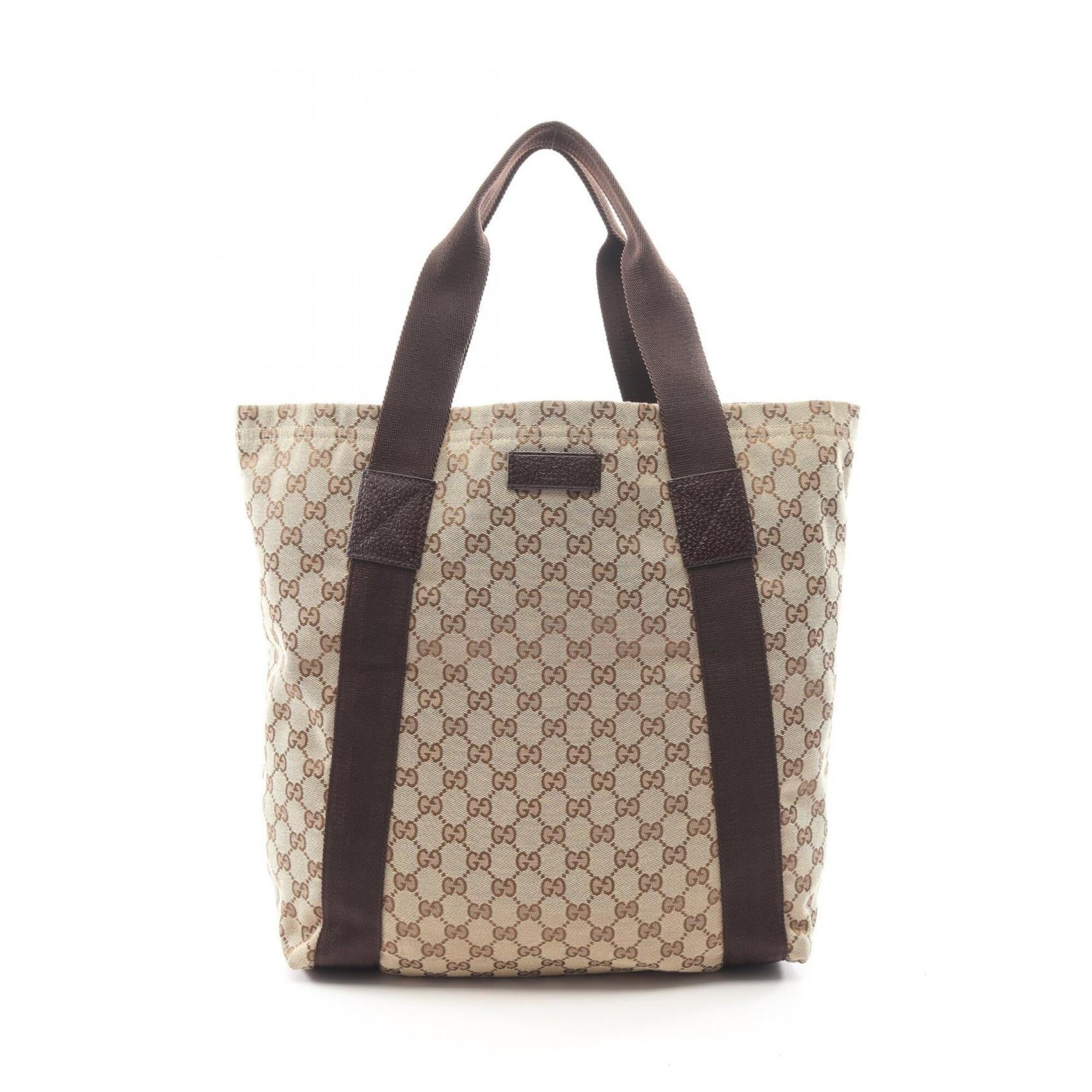 Gucci Beige Brown Gg Canvas Handbag Tote Bag (Pre-Owned)