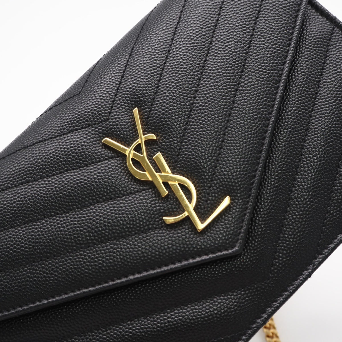Yves Saint Laurent Black Chain/Shoulder Wallet (Pre-Owned)