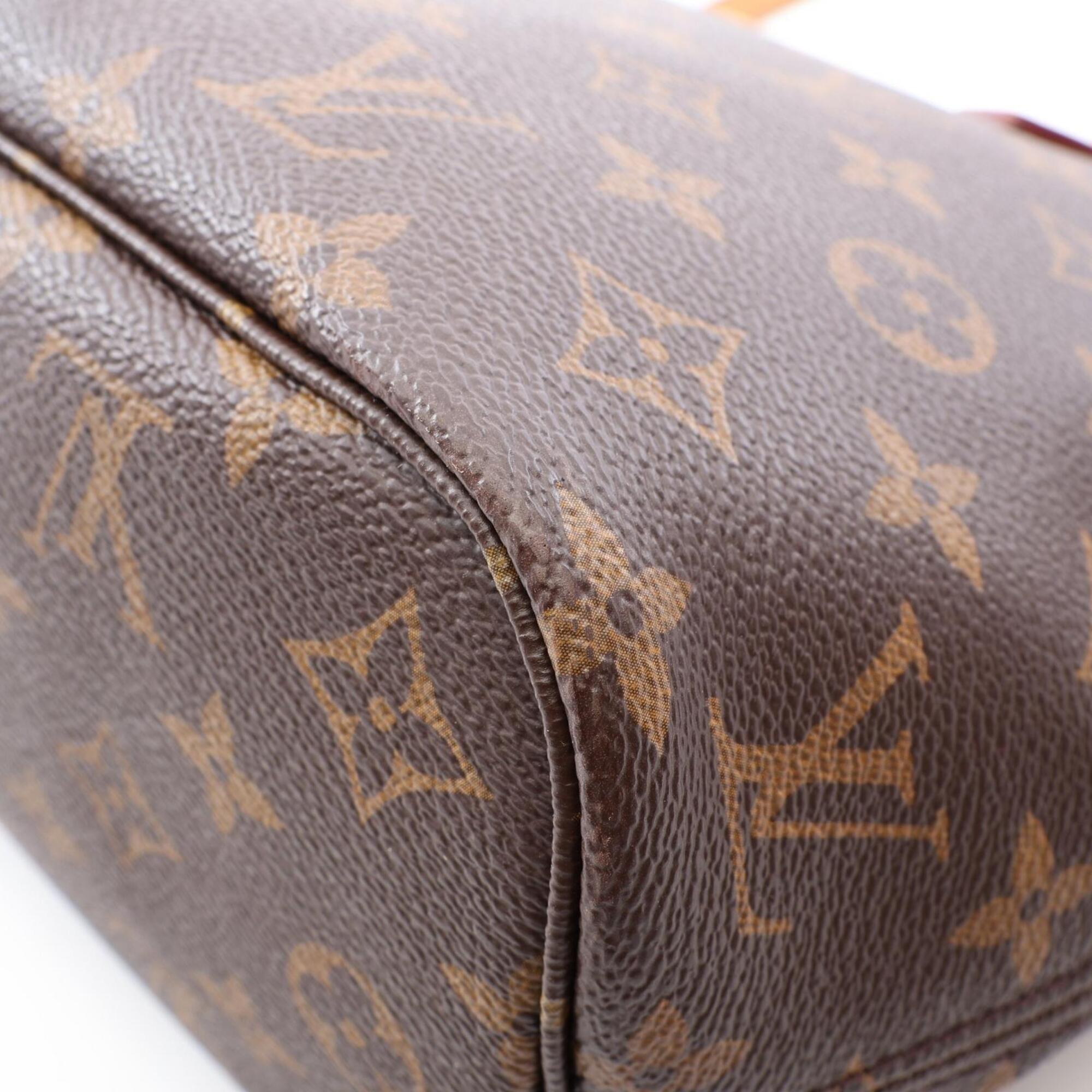 Louis Vuitton Brown Monogram Coated Canvas Leather Handbag Tote Bag (Pre-Owned)