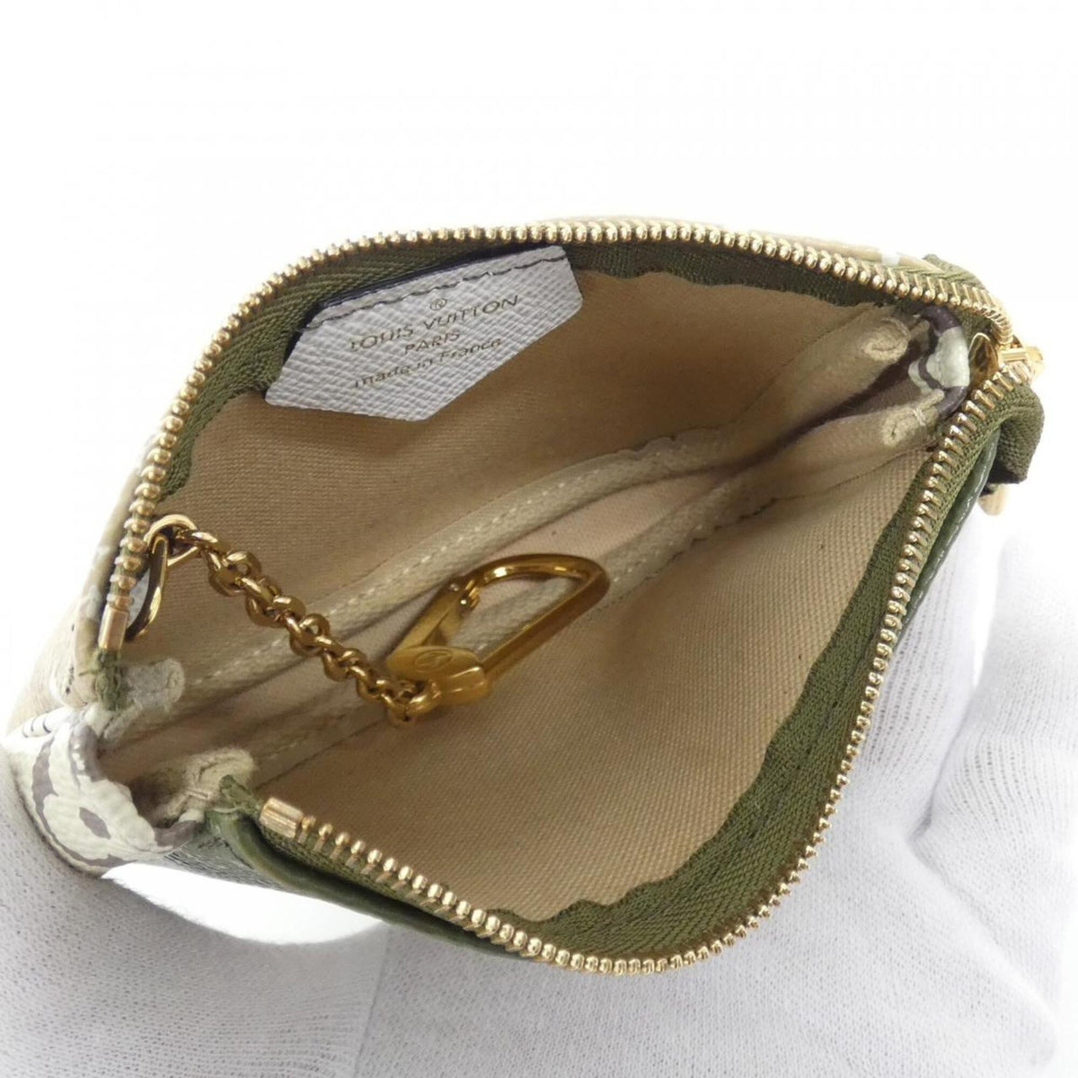 Louis Vuitton Khaki Coated Canvas Coin Purse/Coin Case (Pre-Owned)