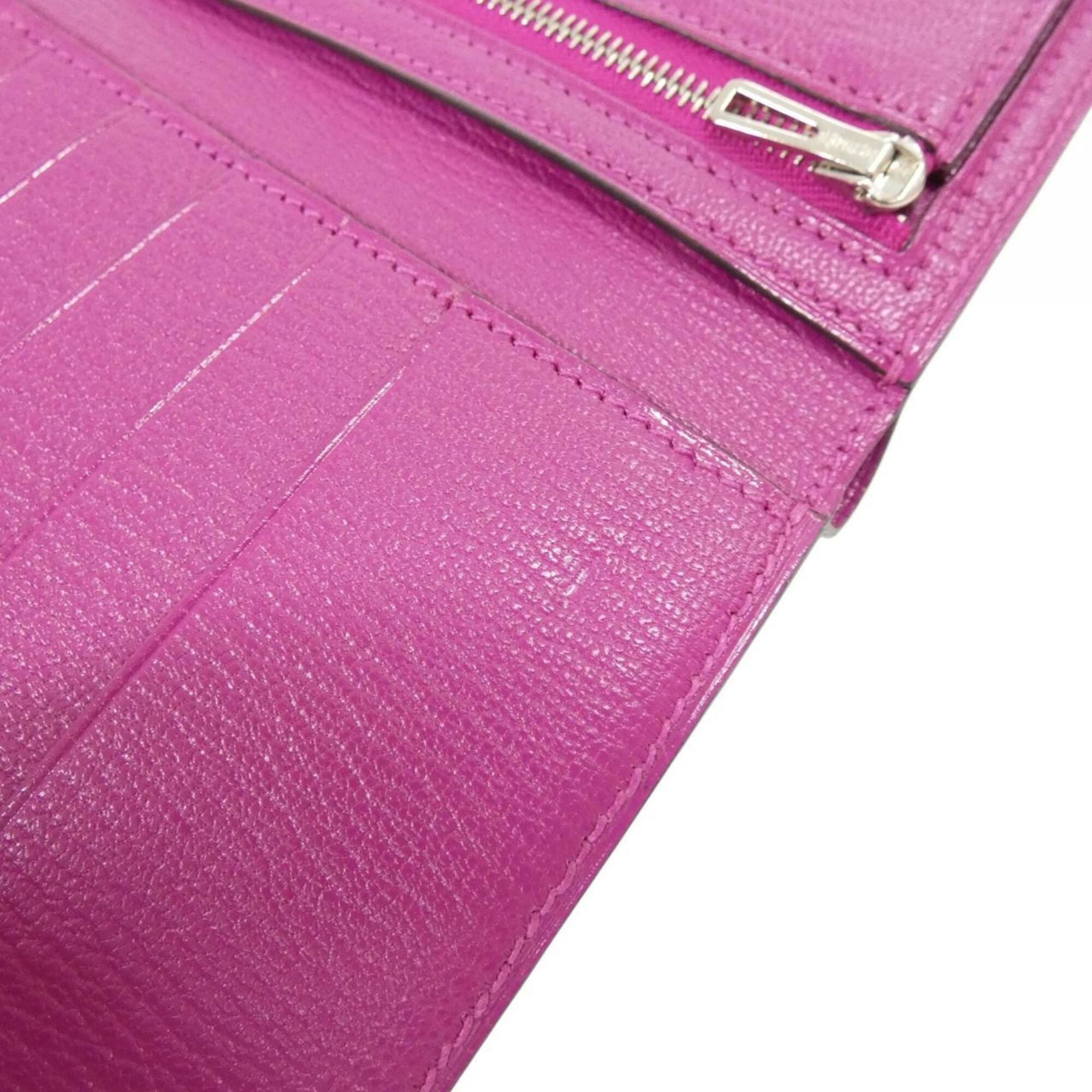 Hermes Rose Purple Chevre Leather Wallet (Bi-Fold) (Pre-Owned)