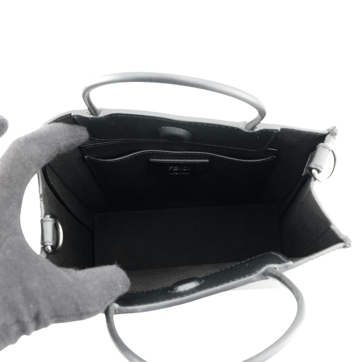 Fendi Black Leather Handbag Shopping Bag (Pre-Owned)