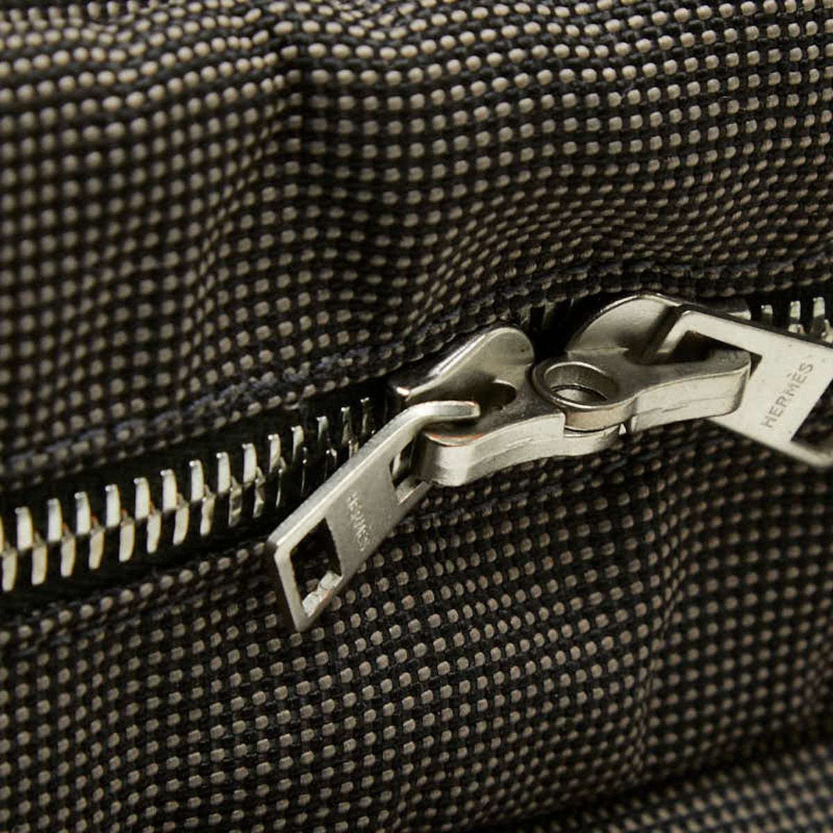 Hermes Gray Canvas Handbag Tote Bag (Pre-Owned)