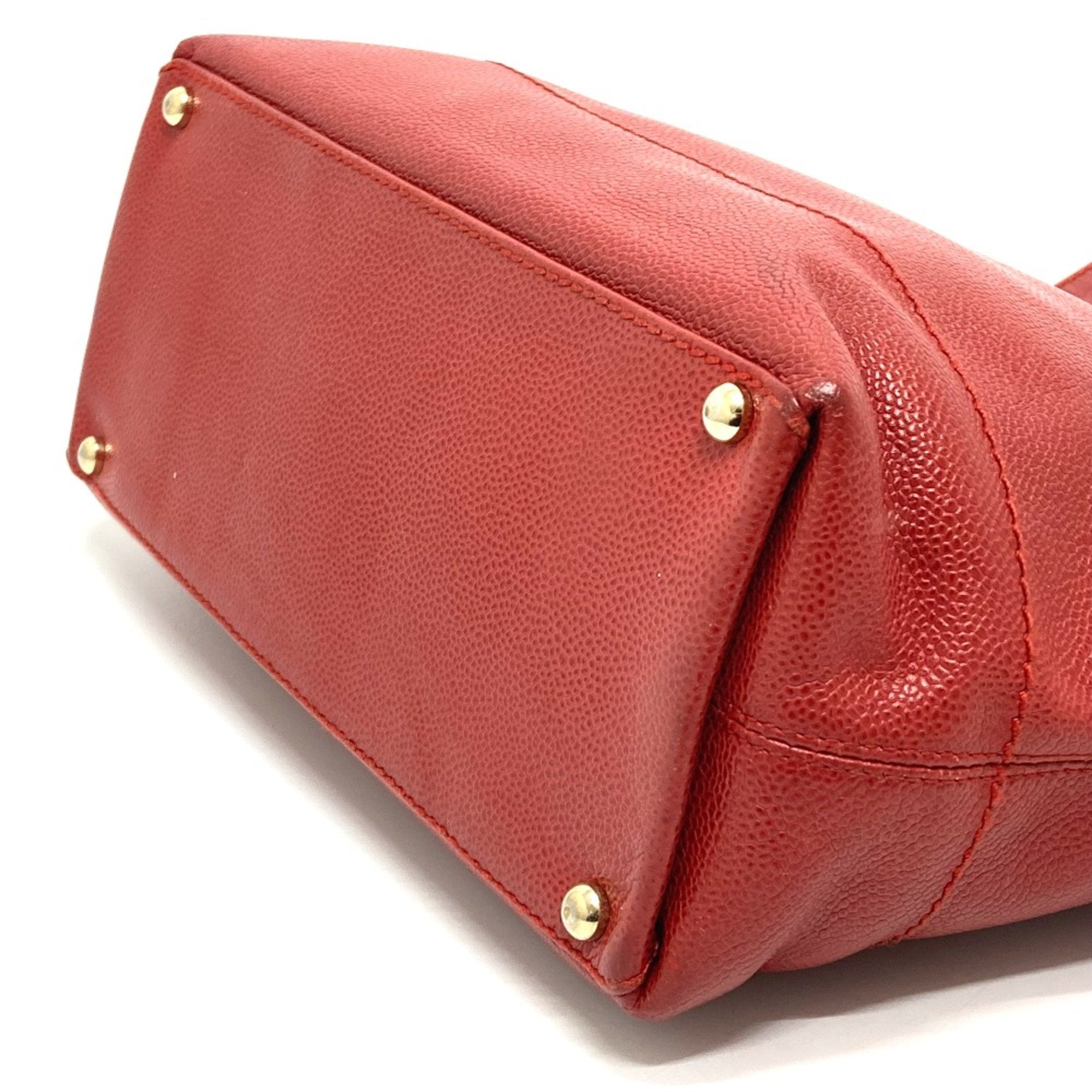 Chanel Red Leather Tote Bag (Pre-Owned)