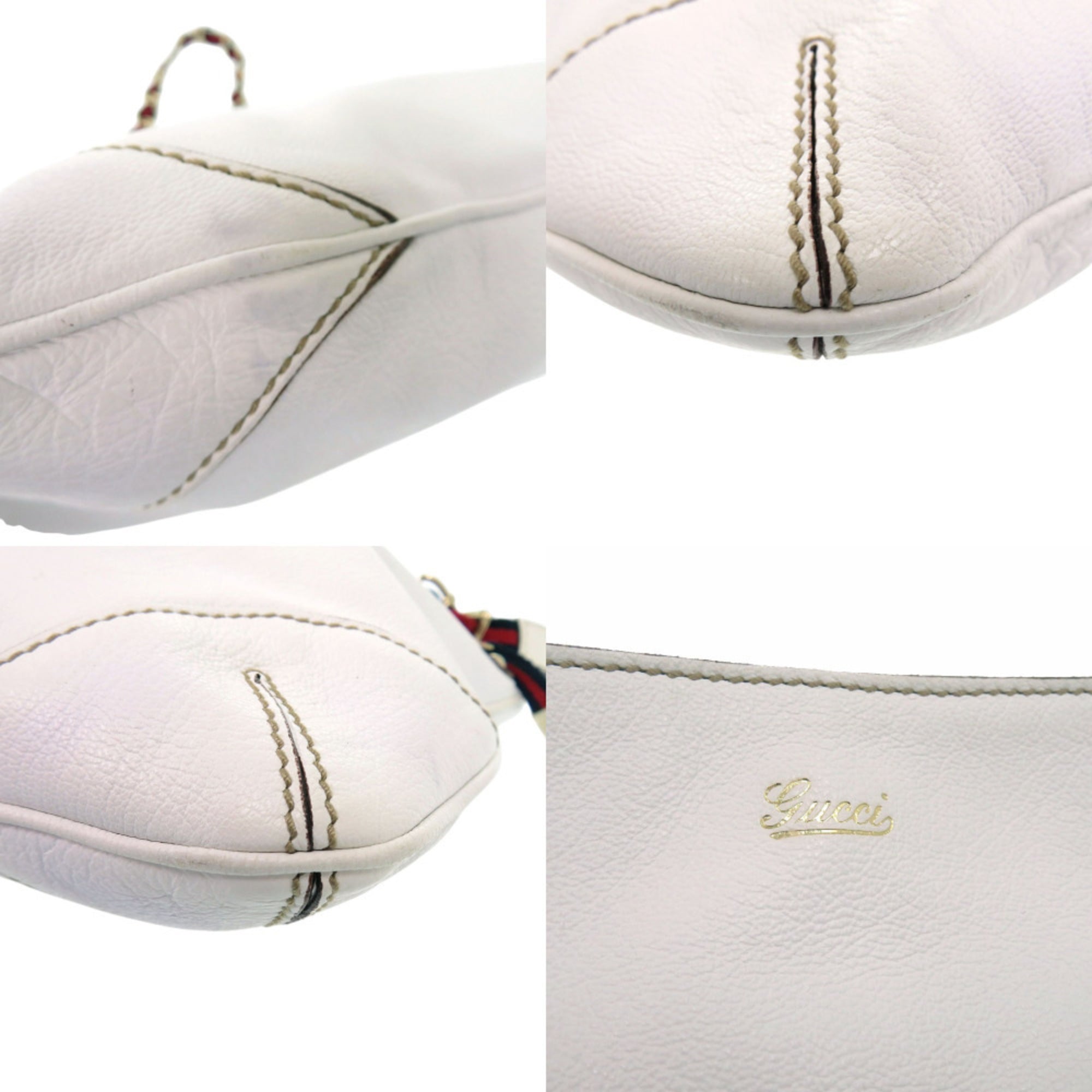 Gucci White Leather Shoulder Bag (Pre-Owned)