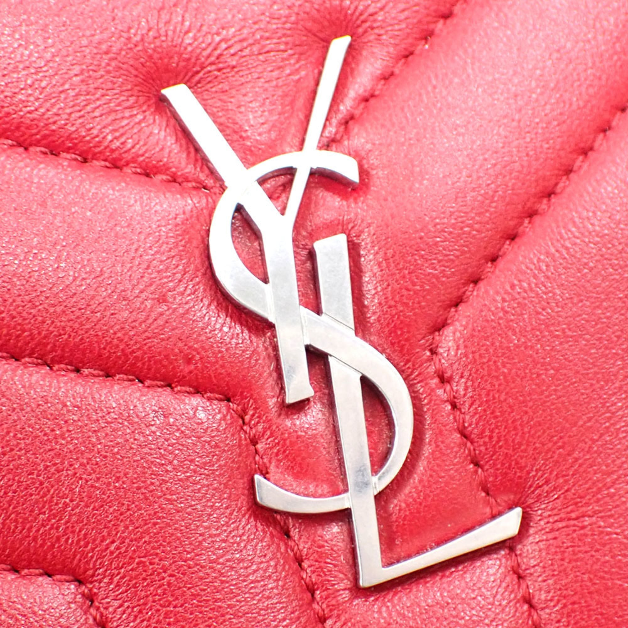 Saint Laurent Red Color Leather Pouch (Pre-Owned)