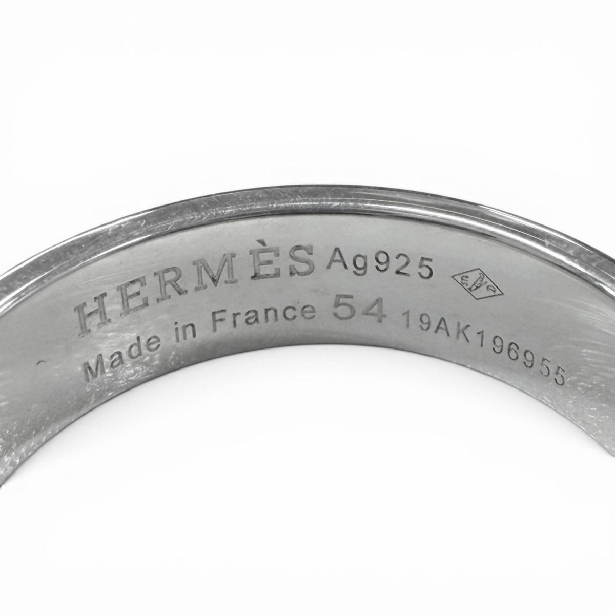 Hermes Silver Silver 925 Band Ring (Pre-Owned)