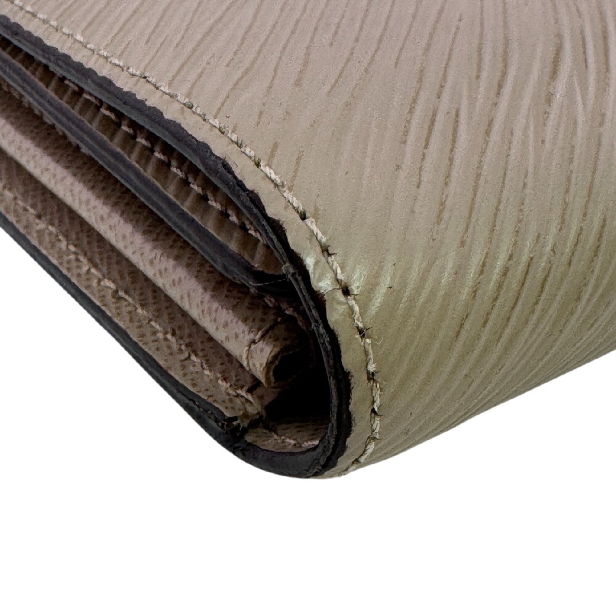 Louis Vuitton Beige Galle Leather Long Wallet (Tri-Fold) (Pre-Owned)