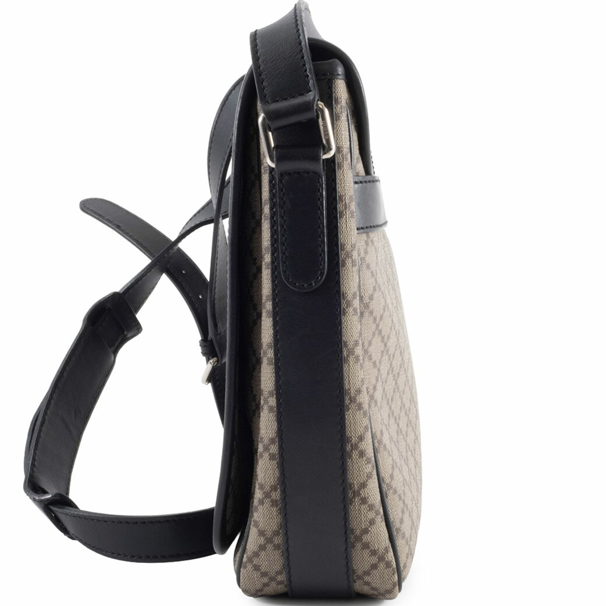 Gucci Beige Black Pvc Leather Shoulder Bag (Pre-Owned)