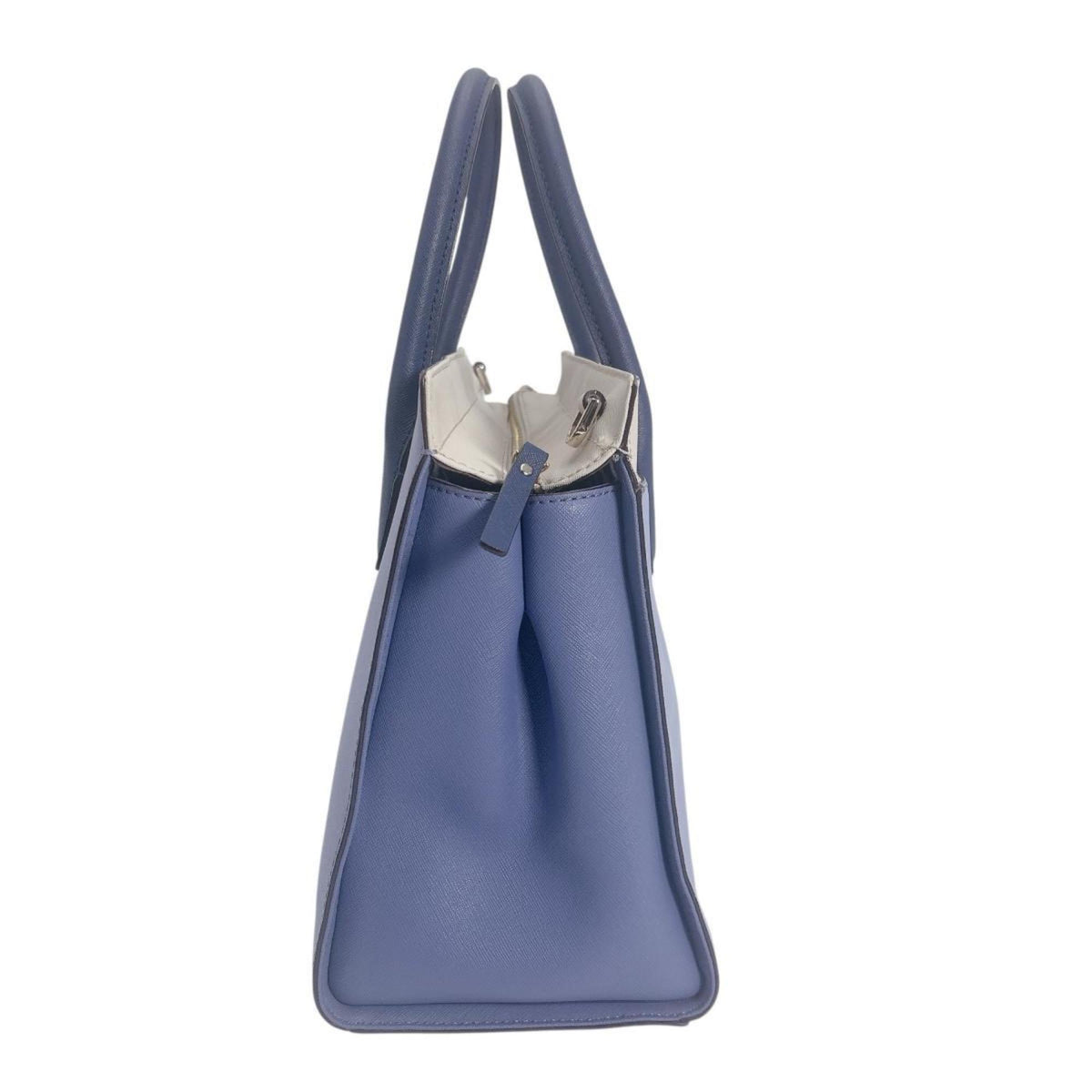 Kate Spade Blue Ivory Faux Leather Handbag Shoulder Bag (Pre-Owned)
