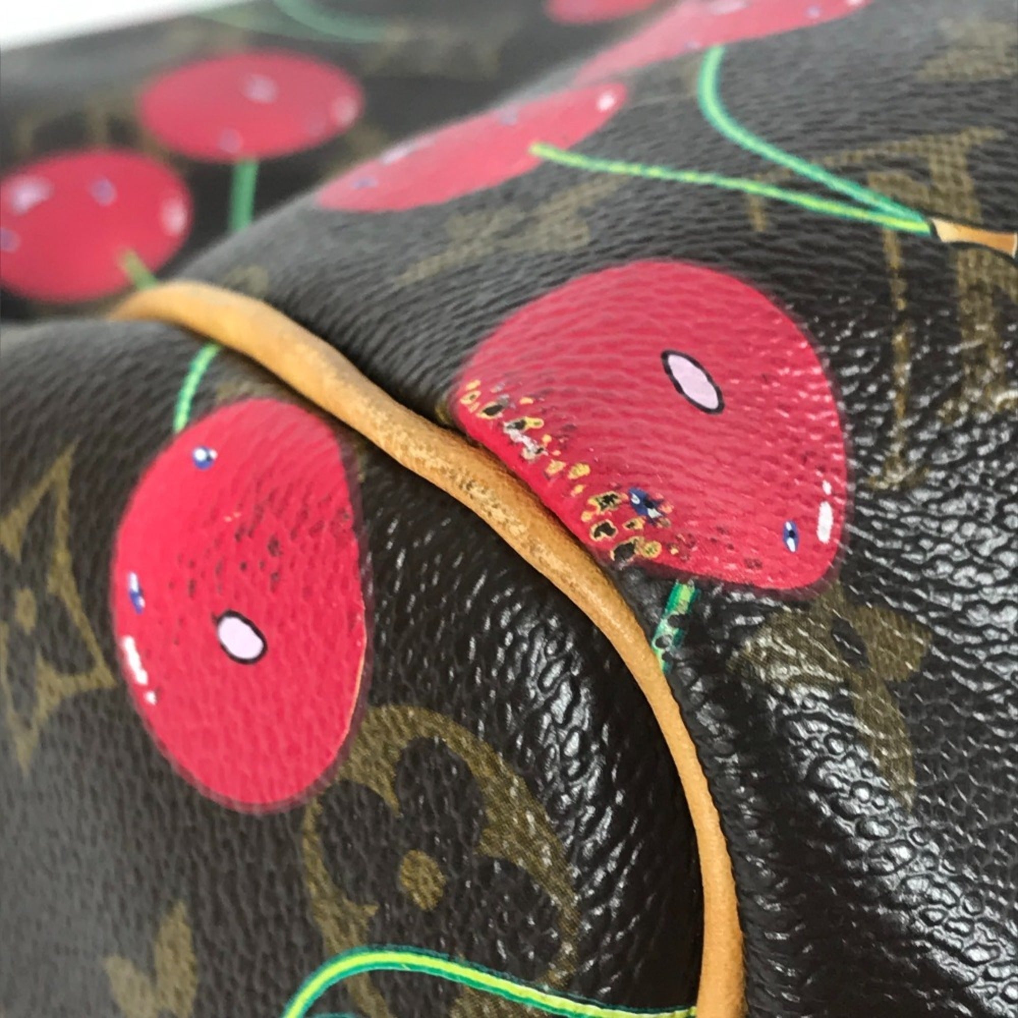 Louis Vuitton Brown Red Color Monogram Cherry Blossom Canvas Boston Bag (Pre-Owned)