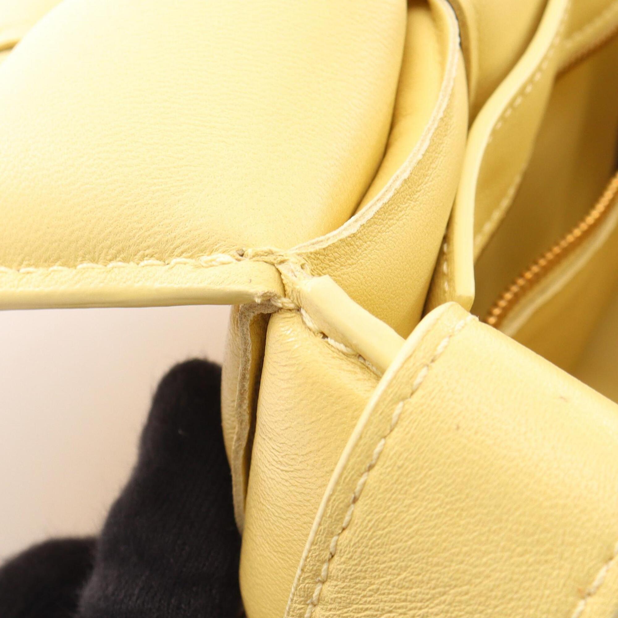 Bottega Veneta Yellow Leather Handbag Shoulder Bag (Pre-Owned)