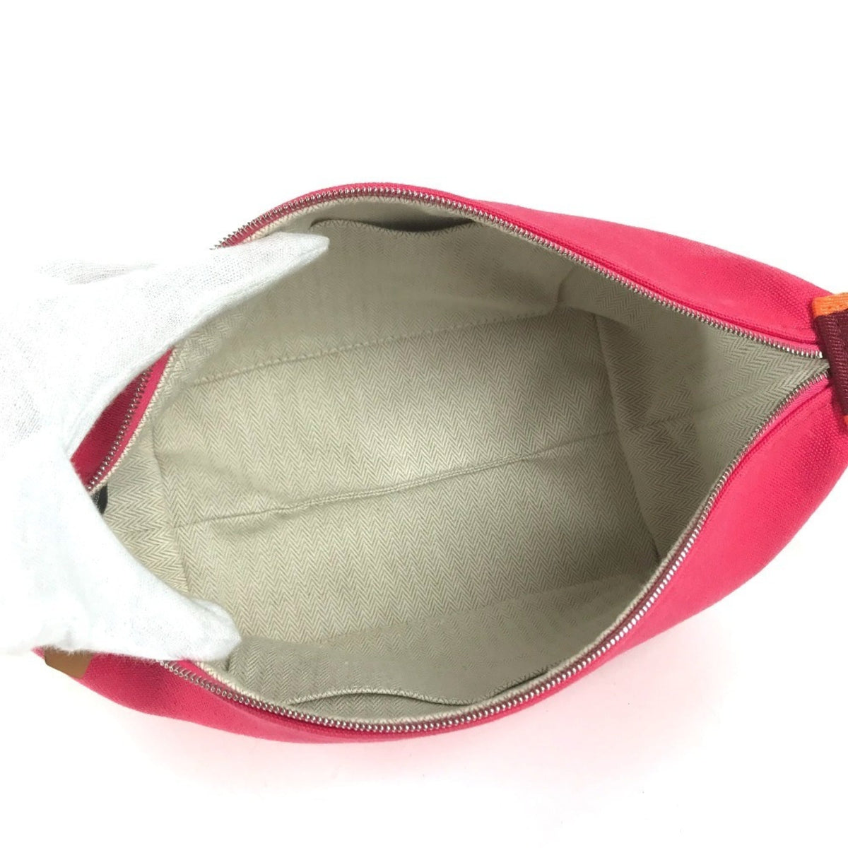 Hermes Pink Canvas Handbag Vanity Bag (Pre-Owned)