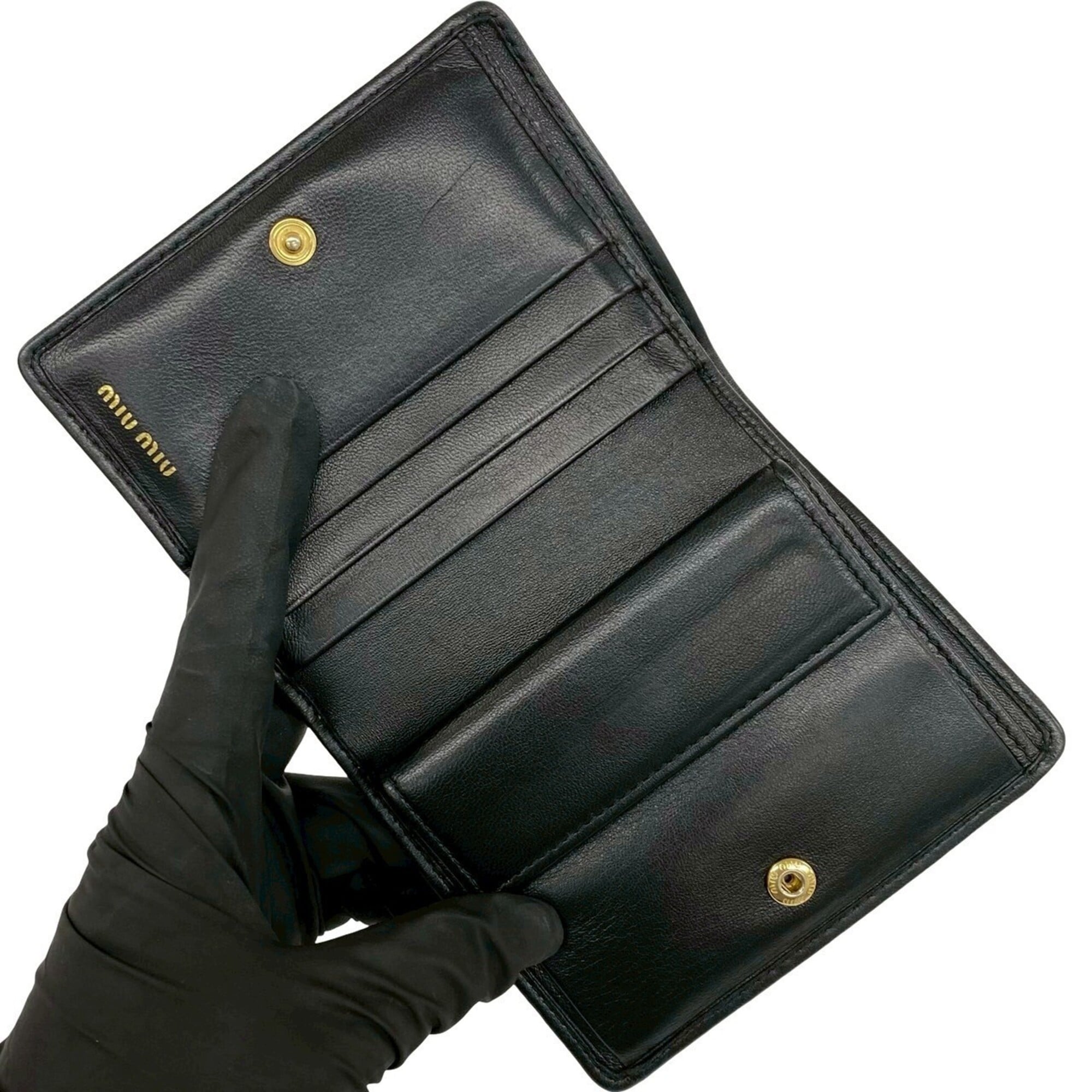 Miu Miu Black Leather Wallet (Bi-Fold) (Pre-Owned)